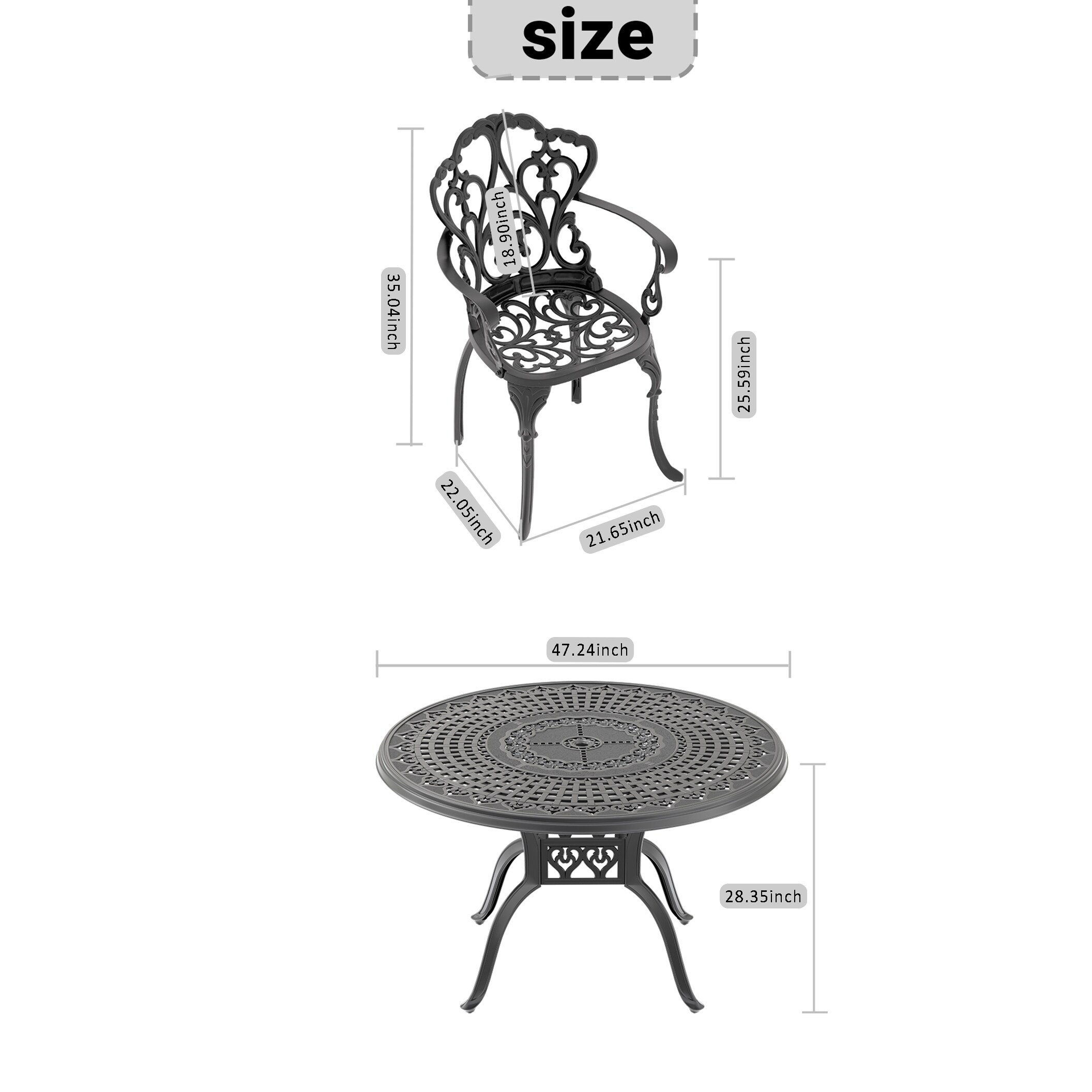 Kahomvis NICE-QP1092-096 Patio-Dining-Sets - View #4