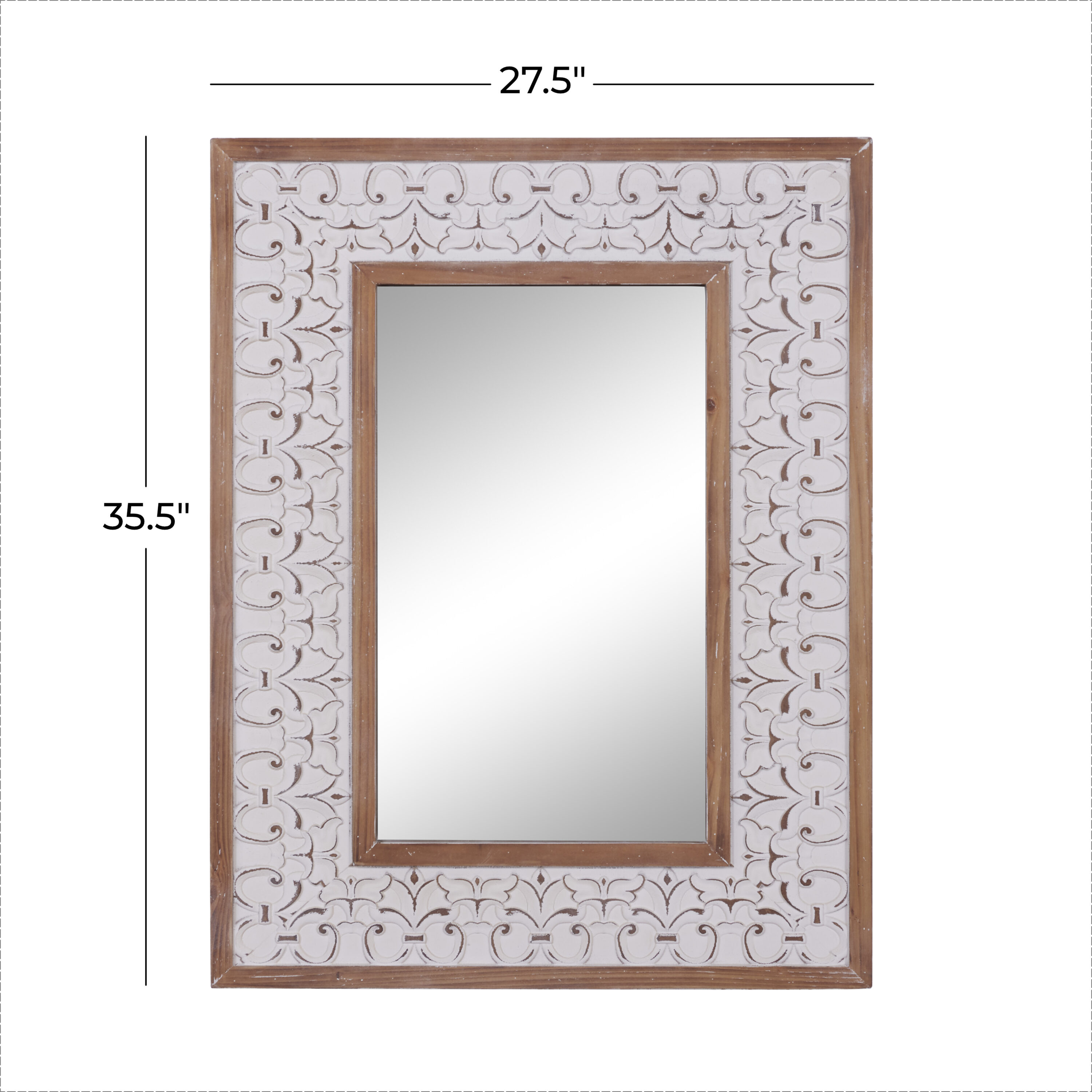French Provincial Gold Carved Wood Rectangular Mirror