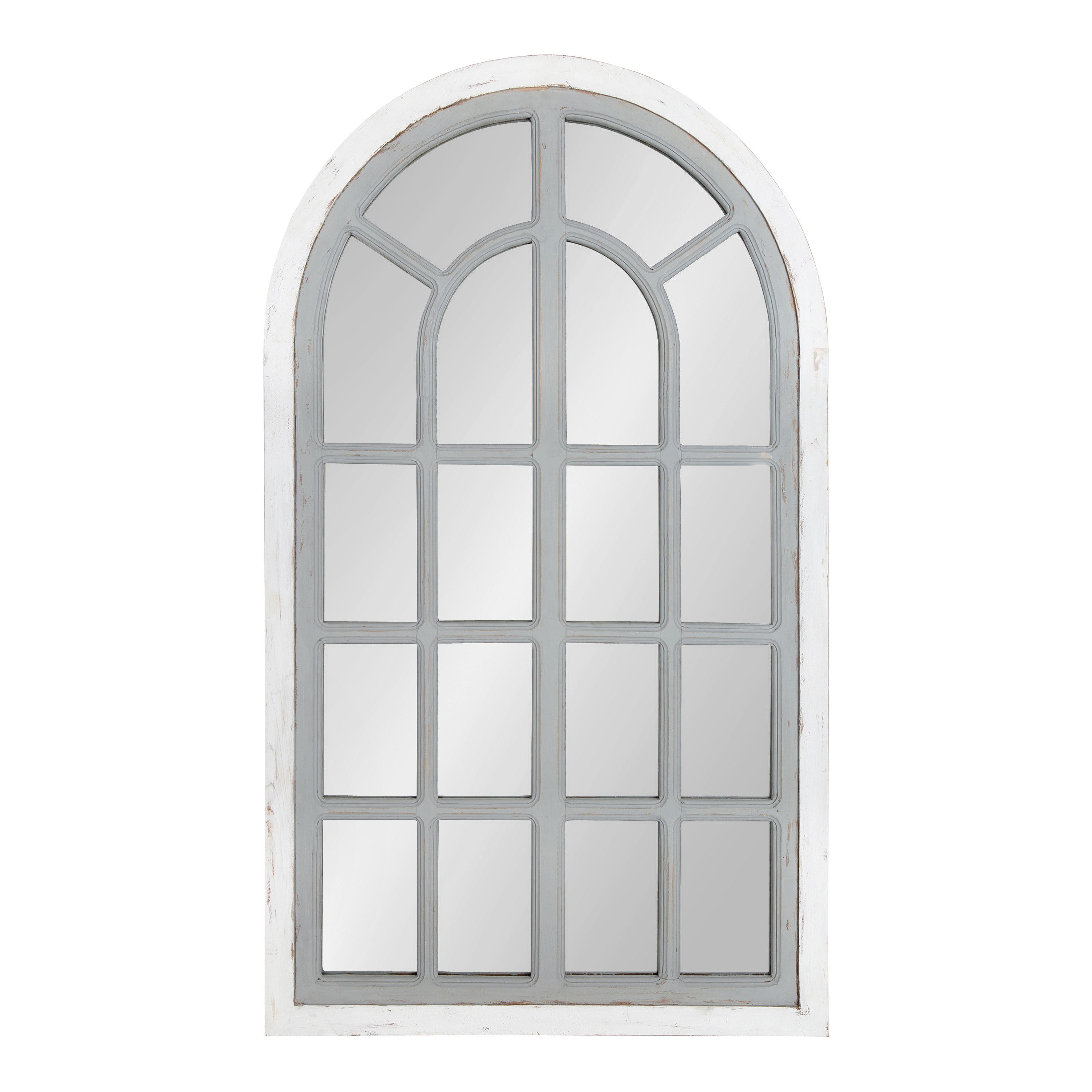 Kate and Laurel 216791 Boldmere 22-Inches W x 38-Inches H Arch Gray Framed Wall Mirror