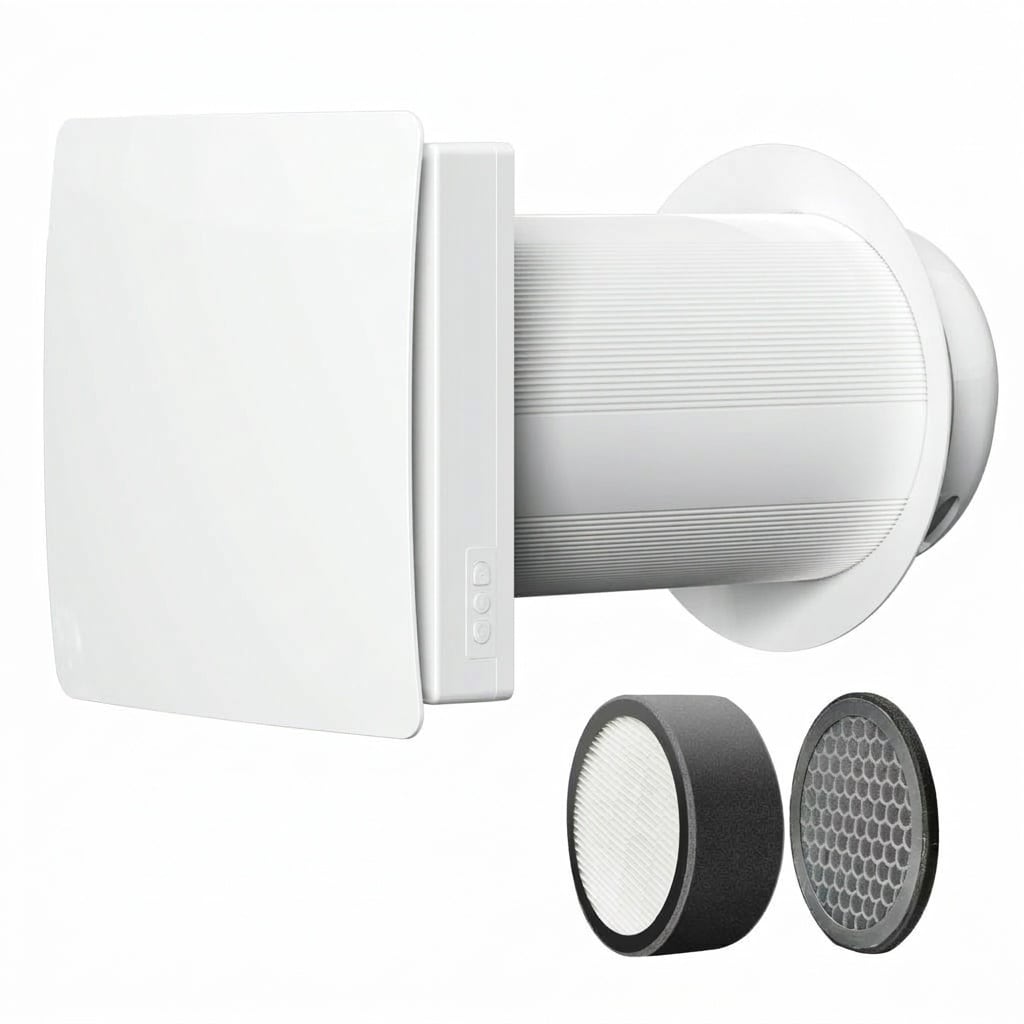 ITOPFOX  Through Wall HEPA Ventilation Fan WiFi Remote Control Ultra Quiet EC Motor Fresh Air Intake Air Exchange System for Bedroom 1 Piece