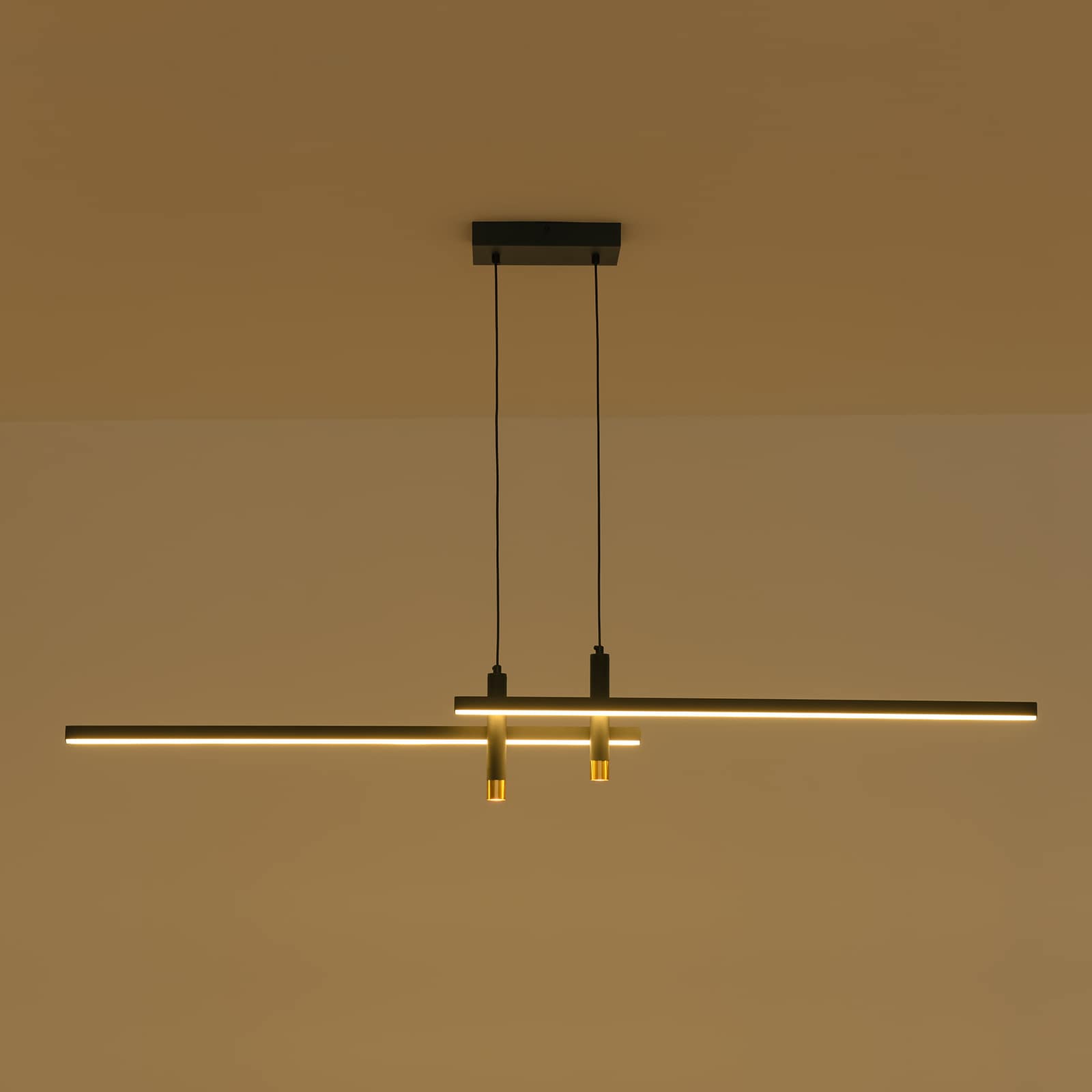 Zicbol 1-Light Minimal Creative Linear LED Kitchen Island in Sand Black