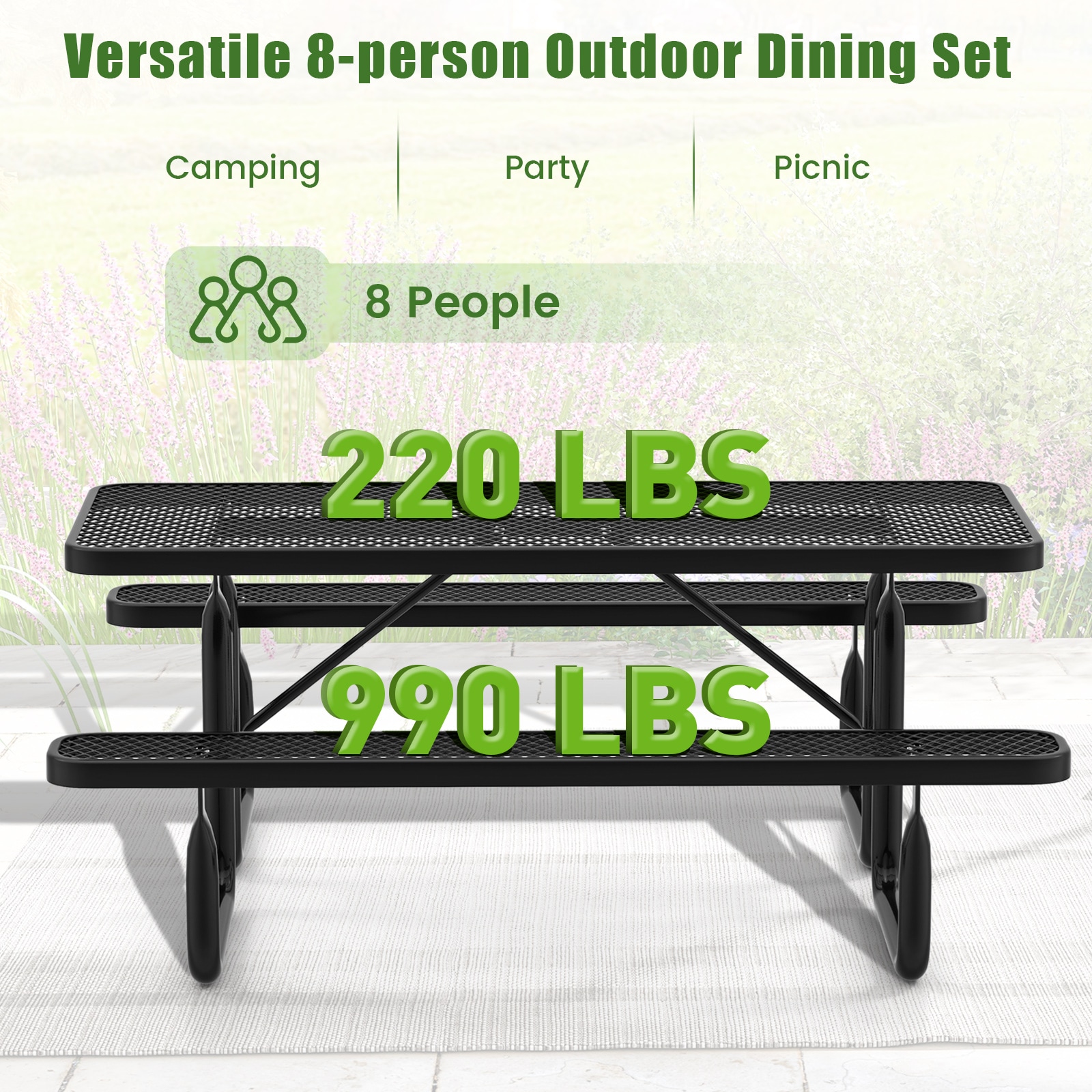 LIVIZA TDJ11794BK-X Picnic-Tables - View #3