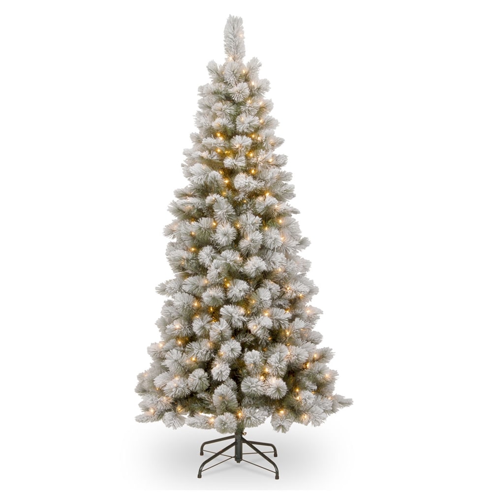 National Tree Company 7.5-ft Bristle Pine Pre-lit Slim Artificial ...