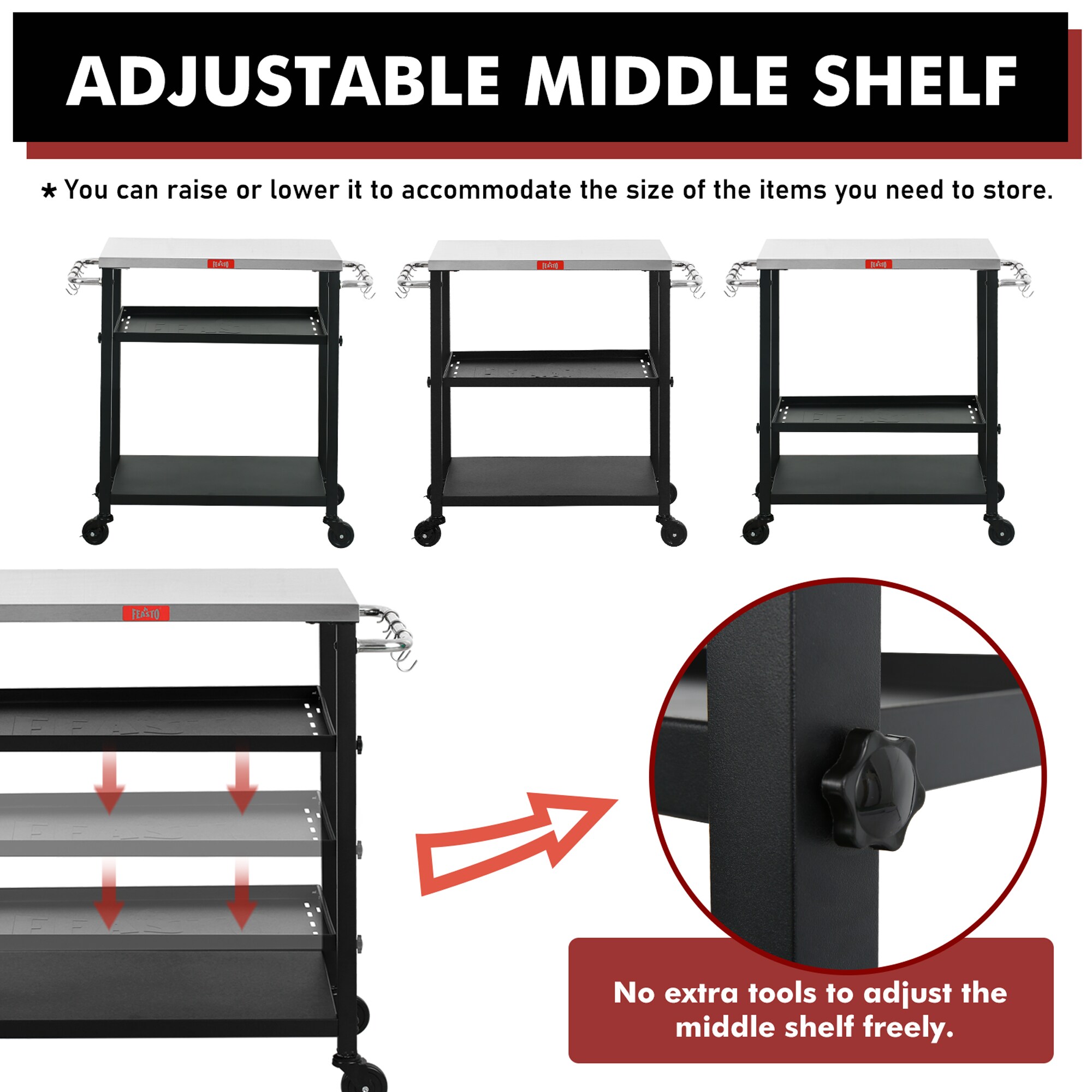 Feasto 161266E Grill-Carts-Grill-Stands - View #5