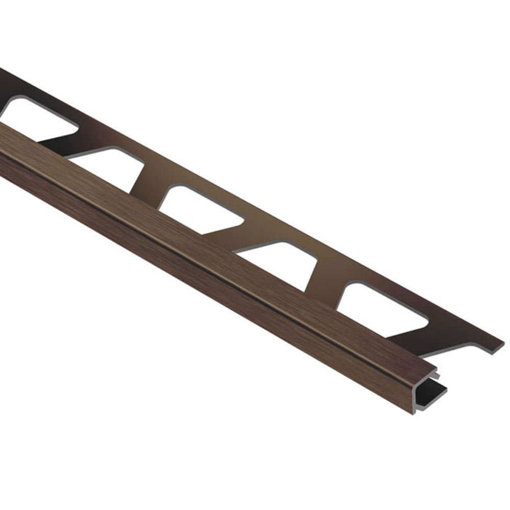 Schluter Systems Q60ABGB Quadec 0.25-in W x 98.5-in L Brushed antique bronze anodized aluminum Aluminum Square edge Tile Edge Trim