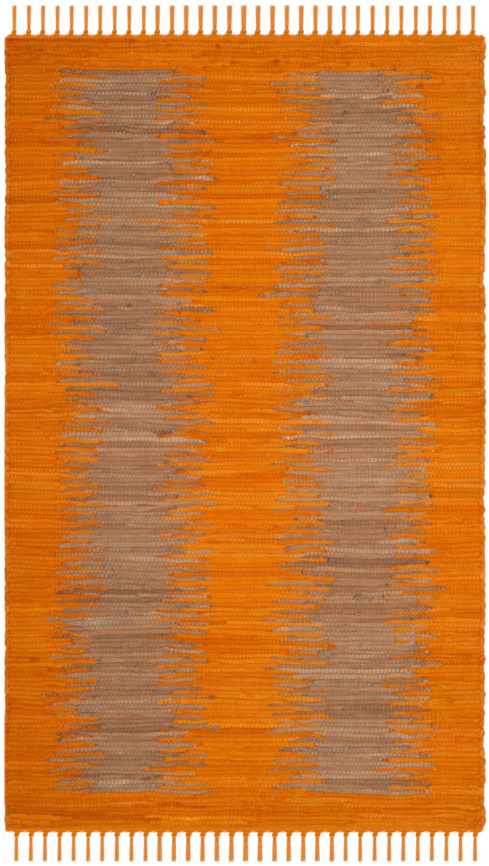 Montauk 3' x 5' Orange Wool and Cotton Flat Woven Rug