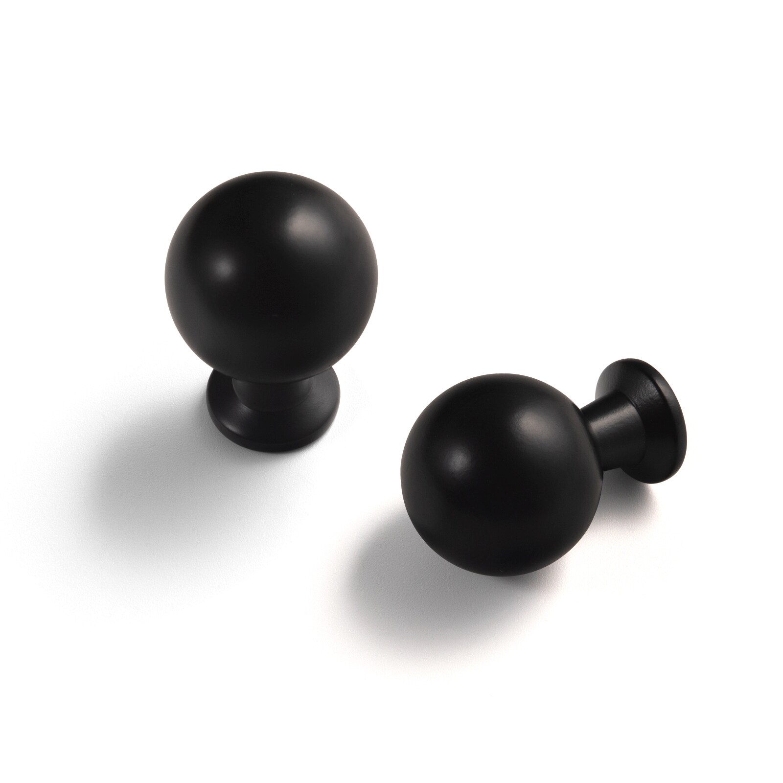 Miaokesen 9569B-DK 9/10-in Matte Black Cylindrical Modern Cabinet Knob 12 -Pack