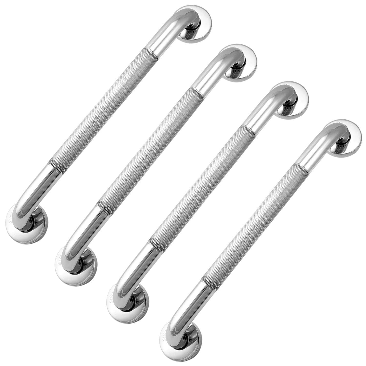 OGETFUUR 4 Packs 16-in Grab Bars for Shower 304 Stainless Steel Anti-slip Grip Shower Handle for Seniors Disabled