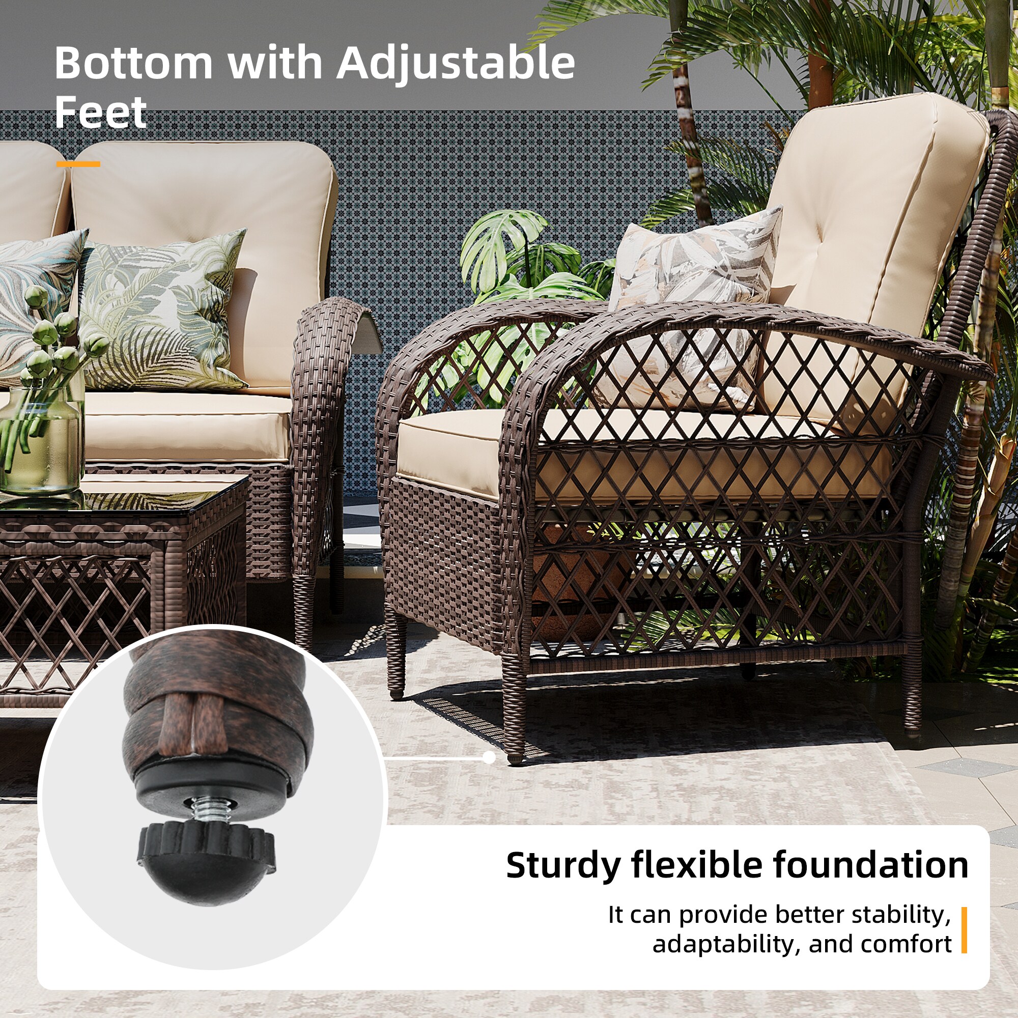 Patio Watcher LH4-B-BEIGE Patio-Conversation-Sets - View #6