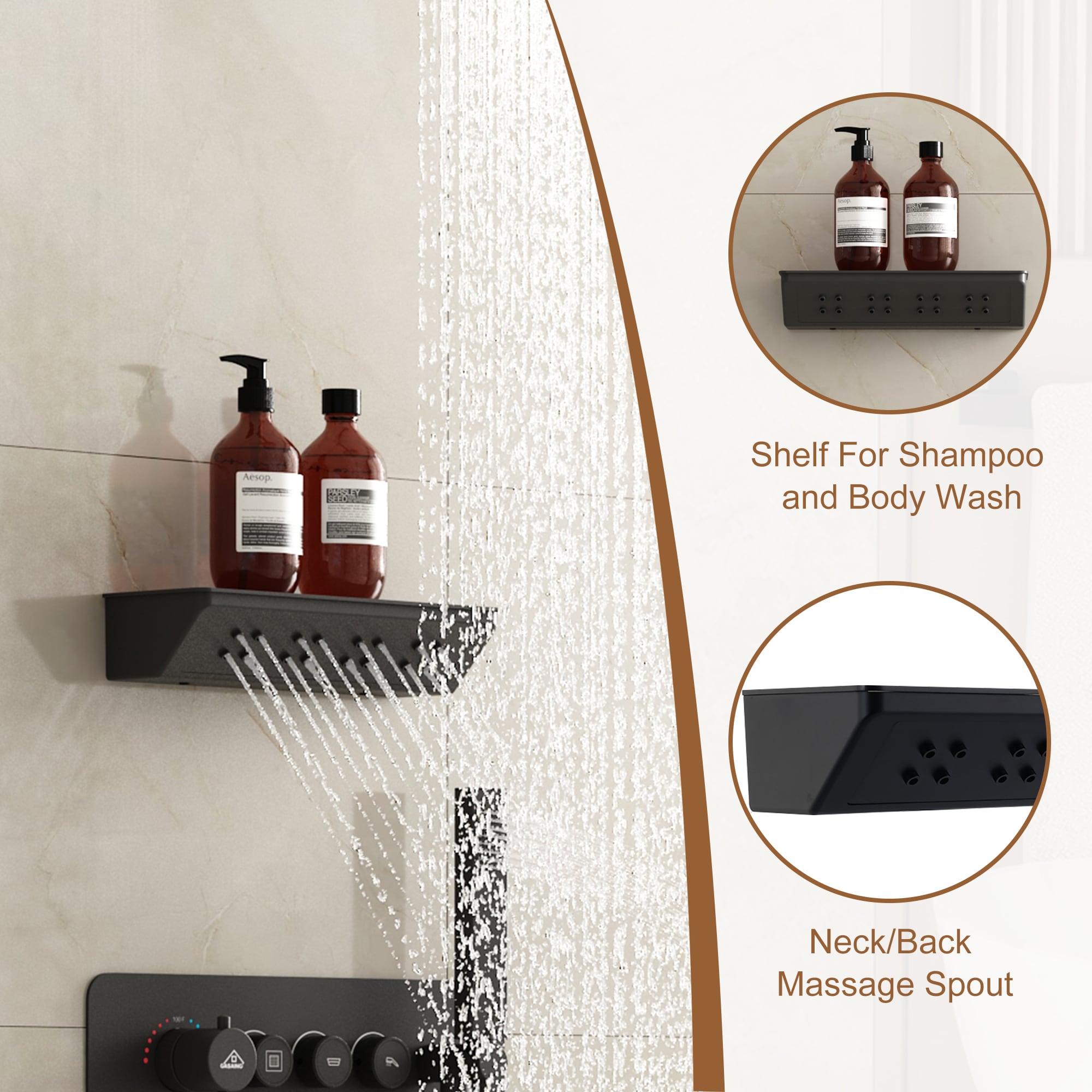 Clihome RCH-BAST8516N Showerhead-Bar-Panels - View #6