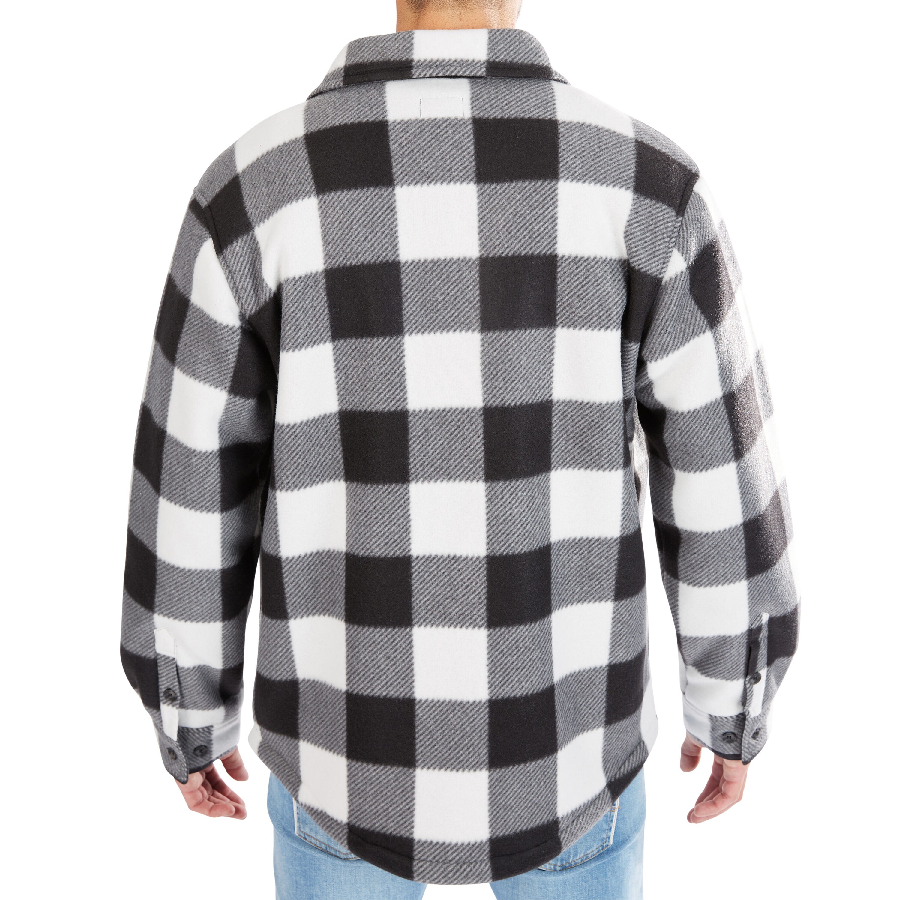Smith's Workwear Sherpa-Lined Plaid Fleece Shirt Jacket in the