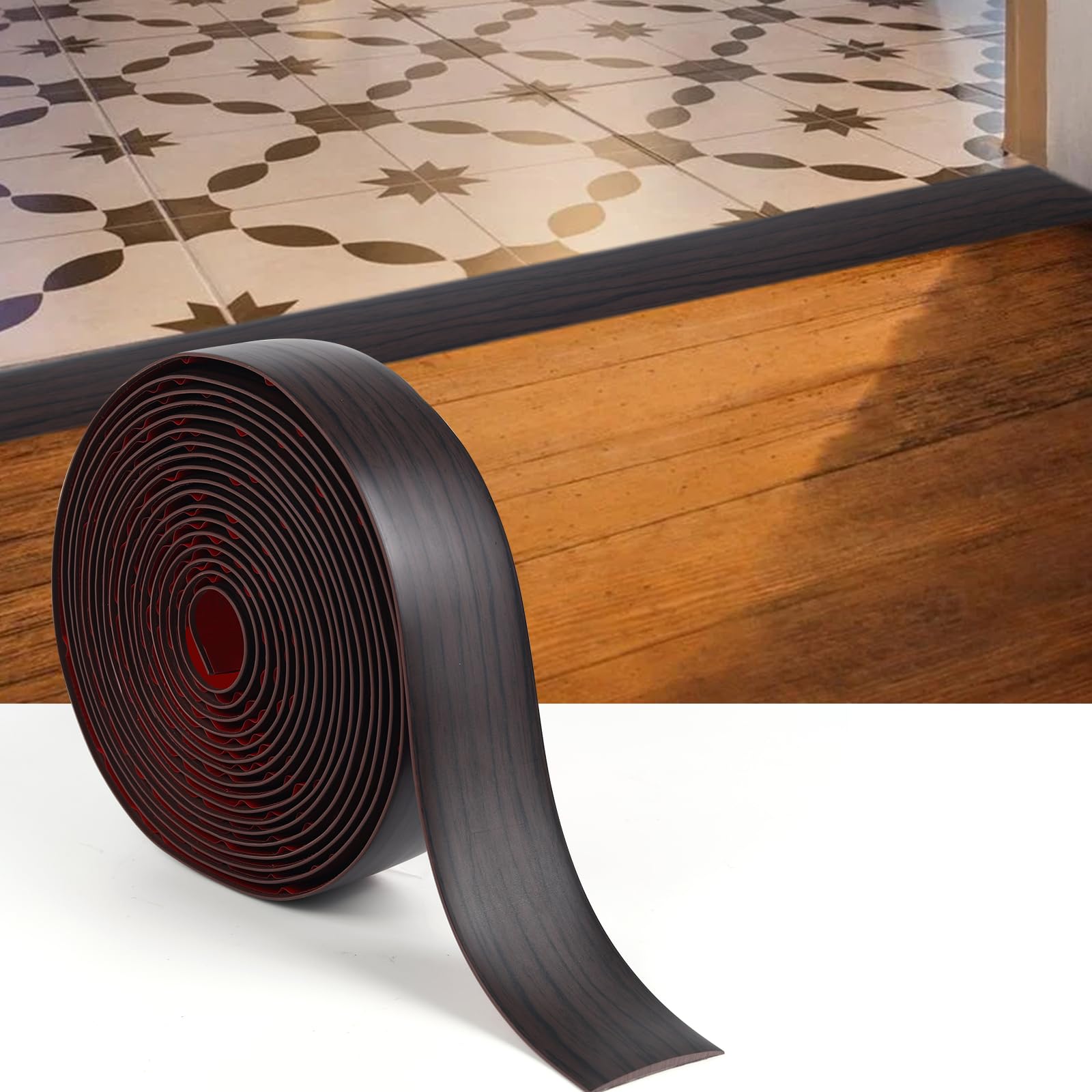 LAIFUCAM  Floor Transition Strip Cover Strip Self Adhesive Vinyl Flooring Transitions Flat Divider Strip for Floor Carpet Threshold Floor Tiles