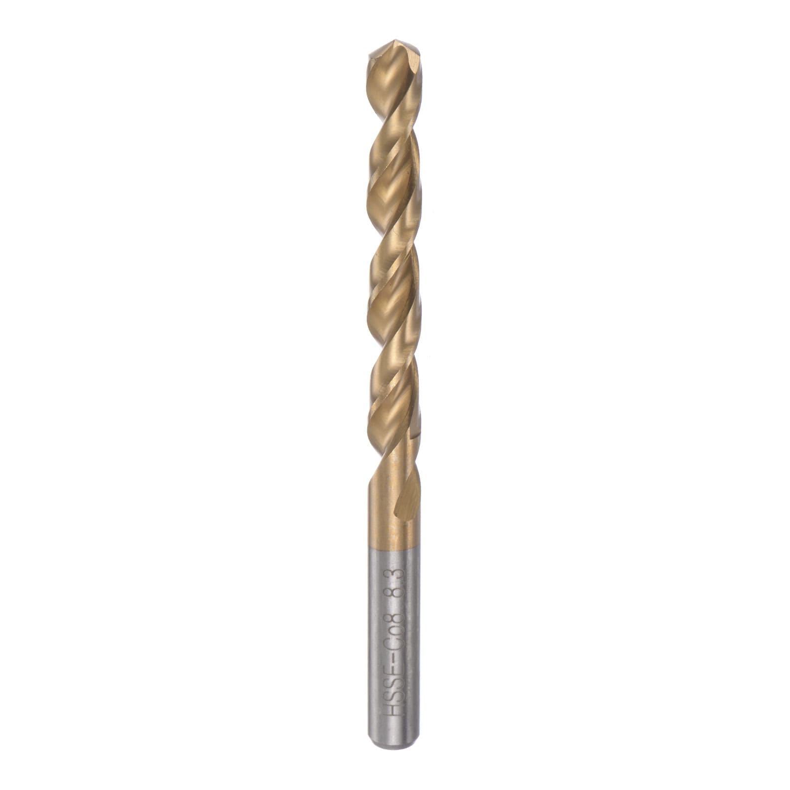 Harfington Twist Drill Bit 8.3mm Titanium Coated (HSS-E) M42 High Speed Steel 8 Percent Cobalt Straight Shank for Stainless Steel Aluminum Alloy Metal #S26051300UX4207