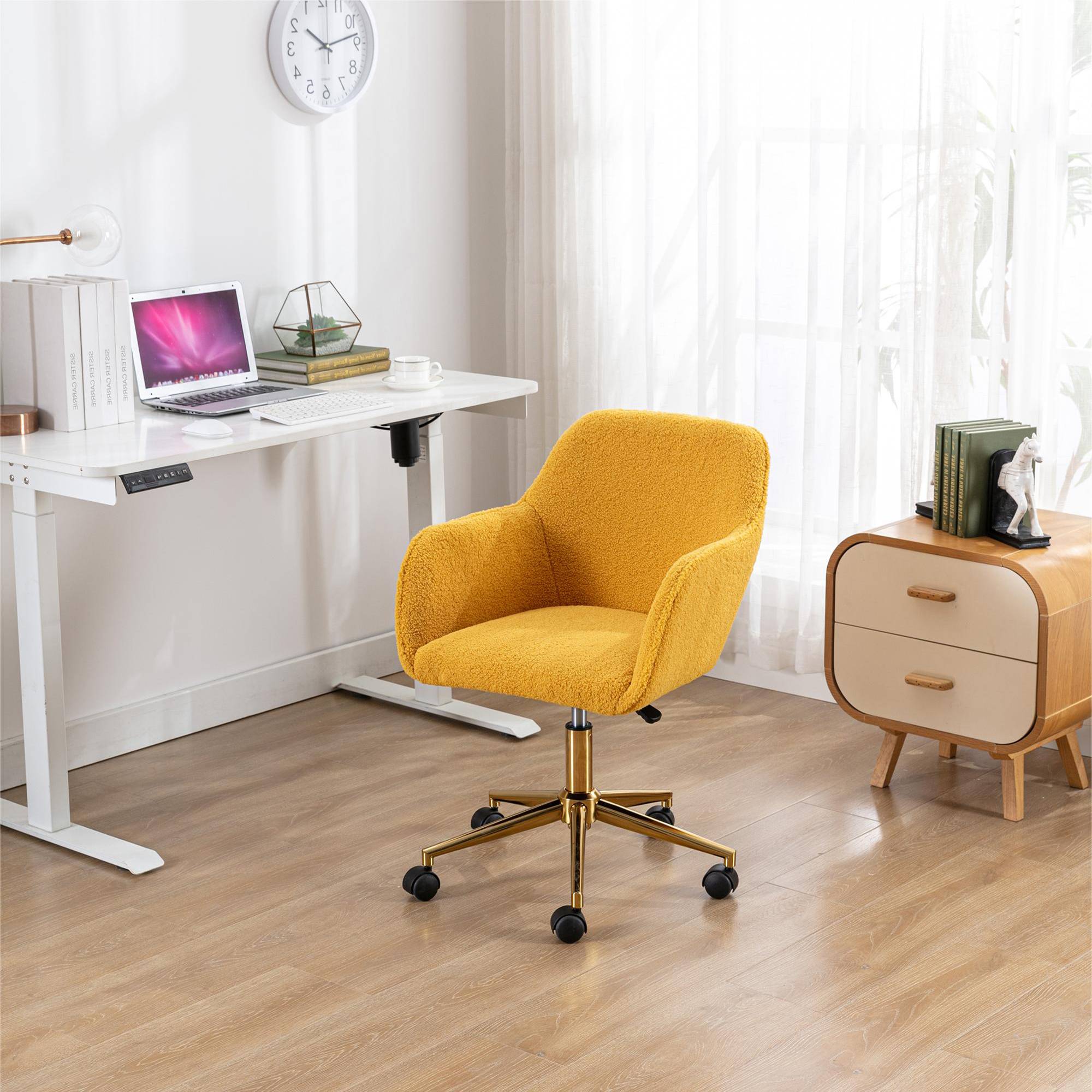 Yiekholo YLL-0765AAY Coastal Yellow Swivel Accent Chair