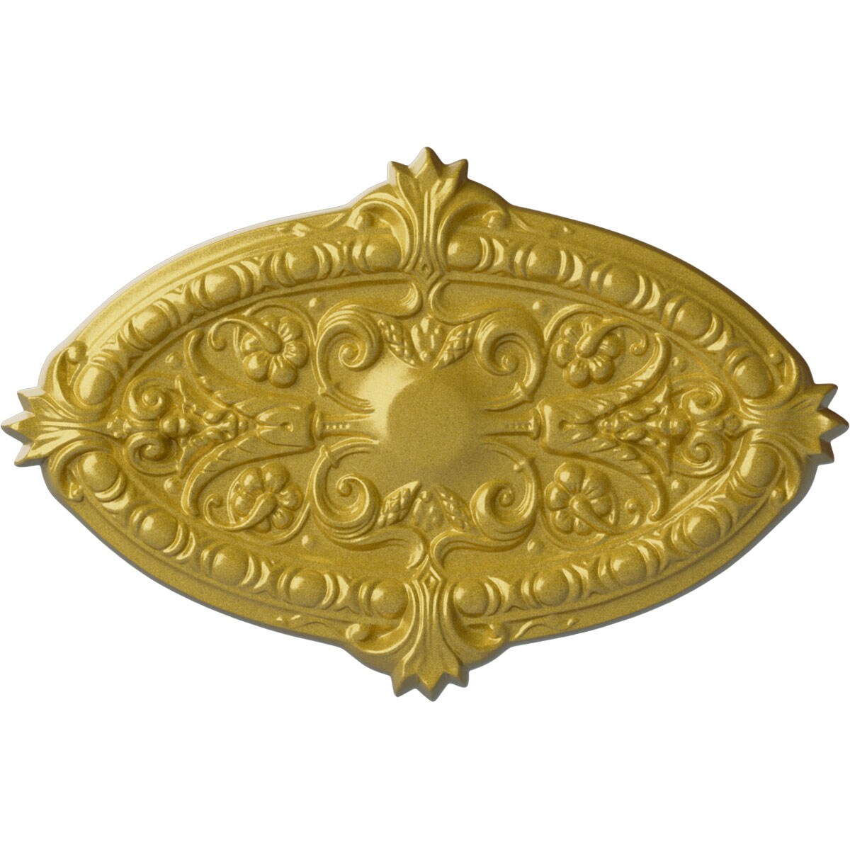 Ekena Millwork CM26MRRGS Marcella 17.25-in W x 26.75-in L Painted Rich Gold Polyurethane Whole Ceiling Medallion