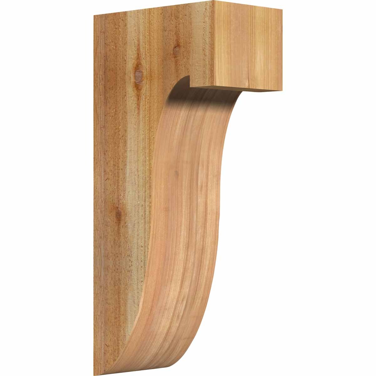Ekena Millwork COR06X10X22DEL00RWR 6-in x 10-in x 22-in Del monte Unfinished Western red cedar Wood Paintable/Stainable Corbel