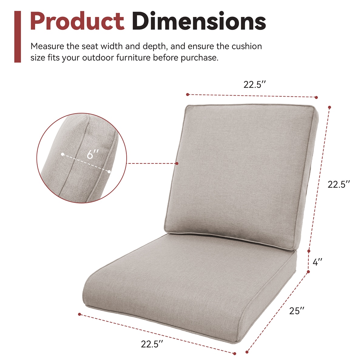Rilyson FSWK006-2AA Patio-Furniture-Cushions - View #4