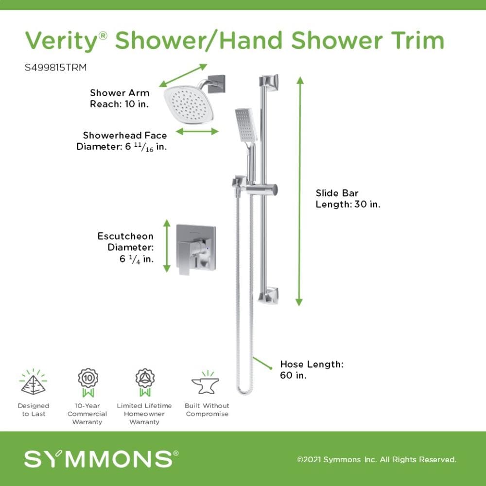 Symmons S499815TRM Showerhead-Bar-Panels - View #2