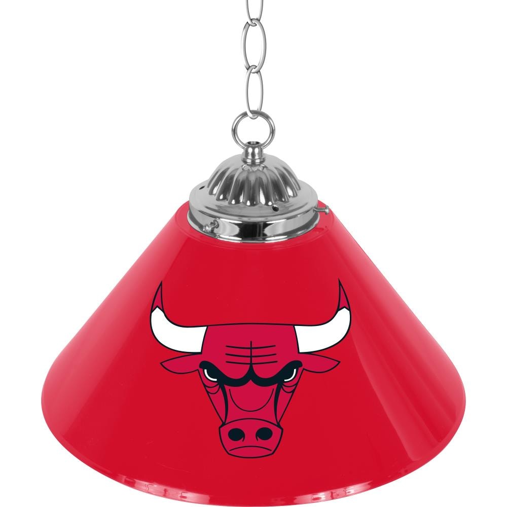 Trademark Gameroom NBA1200-CB Single Shade Lamps 1 -Light Chicago Bulls Modern/contemporary Cone Medium Plug-in Hanging Pendant light