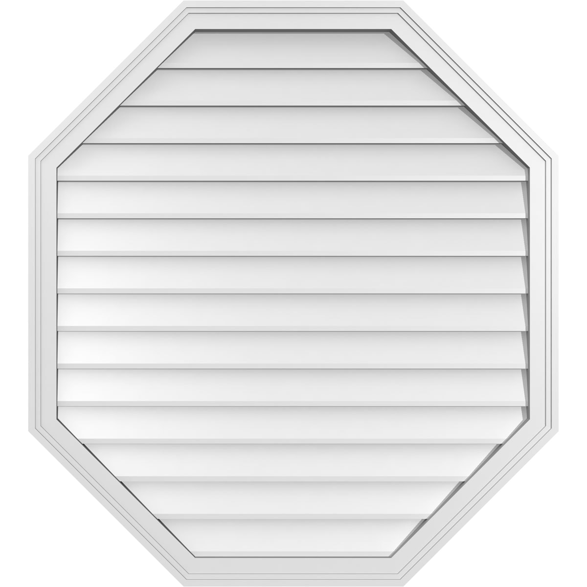 Ekena Millwork GVPOV38X4202SN 38-Inches x 42-Inches Off-white Octagon PVC Gable Louver Vent