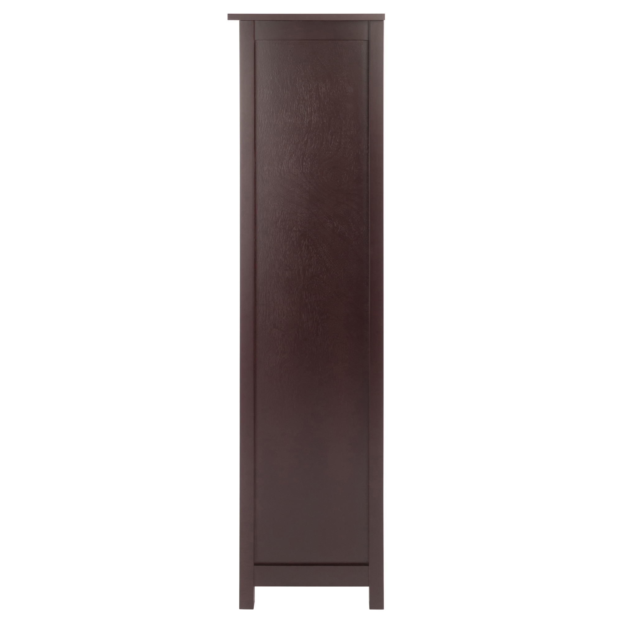 Transitional Walnut Brown 5-Tier Kids Storage Bookshelf