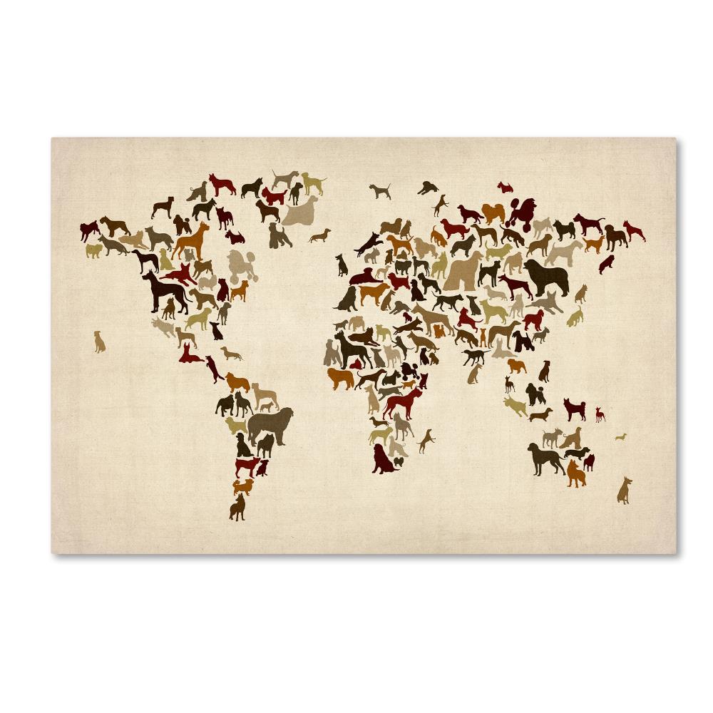 Trademark Fine Art MT0730-C1624GG Framed 16-Inches H x 24-Inches W Maps Canvas Print