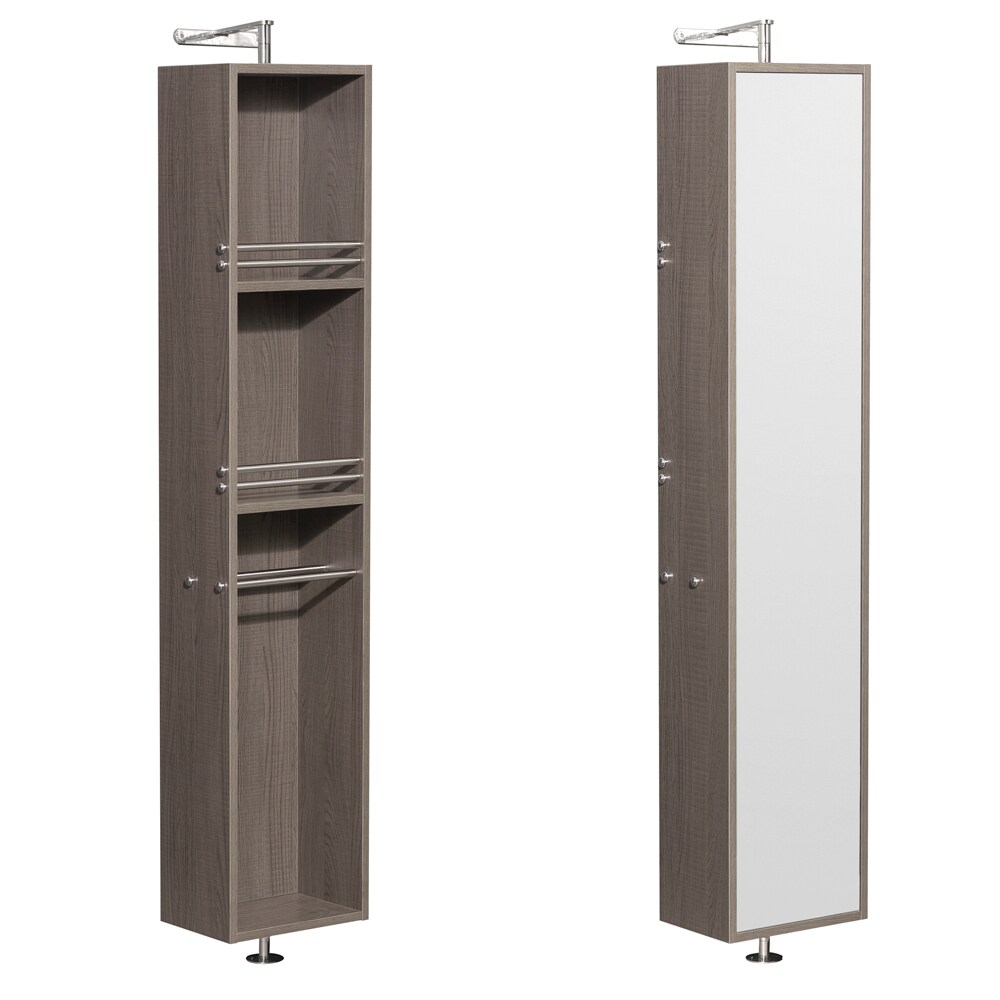 Wyndham Collection WCRYV202GO Amare 13.75-in W x 73-in H x 15-in D Gray Oak MDF Wall-mount Linen Cabinet