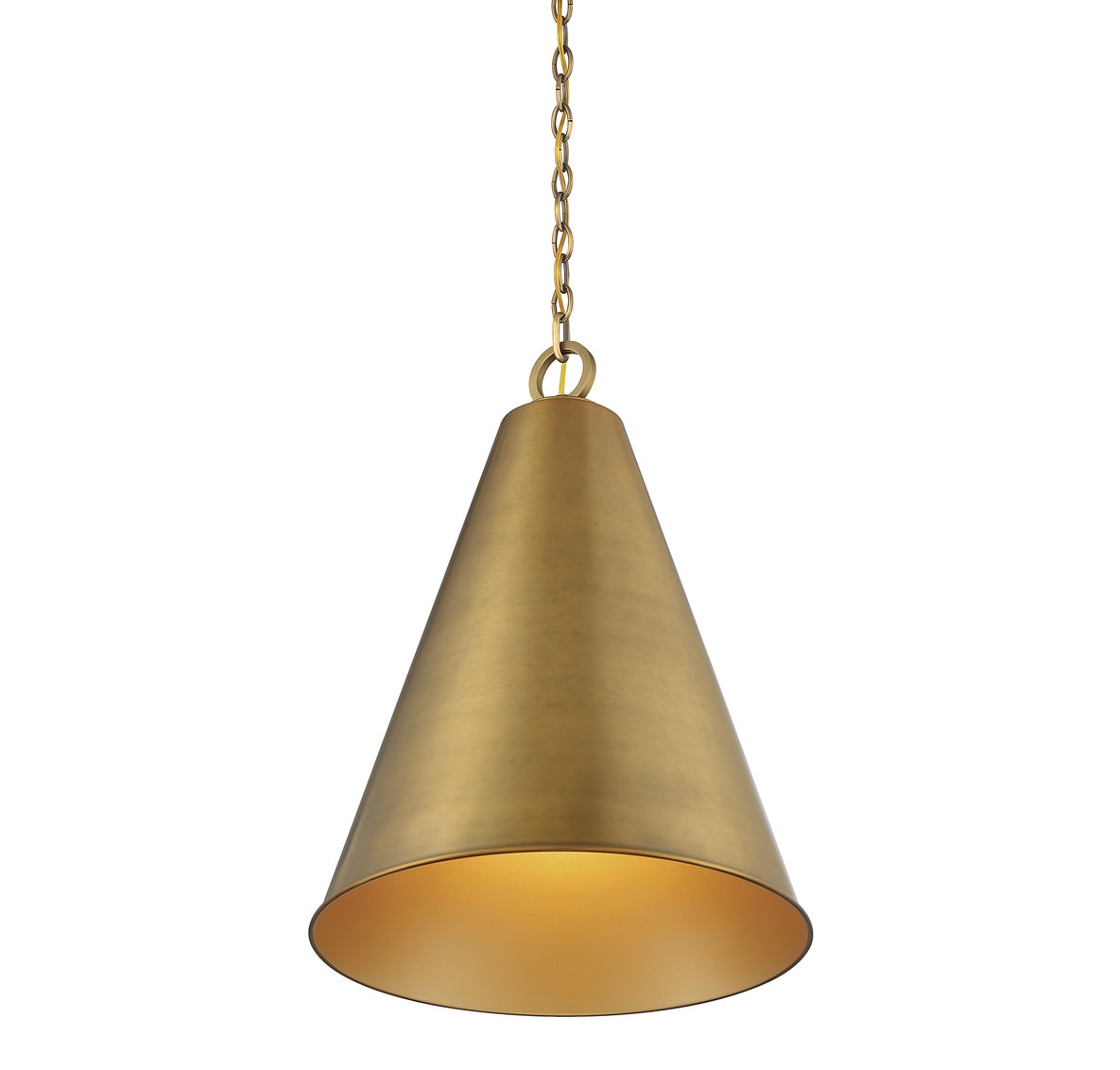 Contemporary Matte Black and Brass 1-Light Pendant