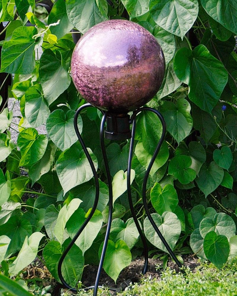 10-Inch Plum Crackle Glass Garden Gazing Globe