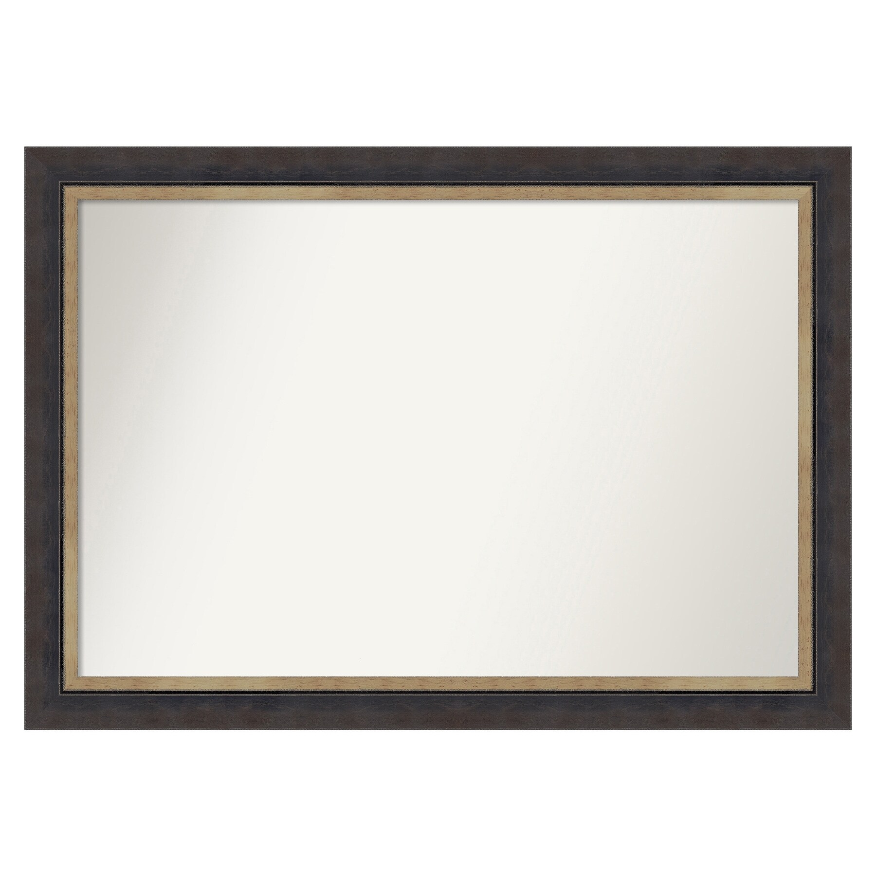 Amanti Art A17008100698 Hammered Charcoal Tan Frame 40.75-Inches W x 28.75-Inches H Rectangle Salon Scoop Silver Framed Vanity Mirror