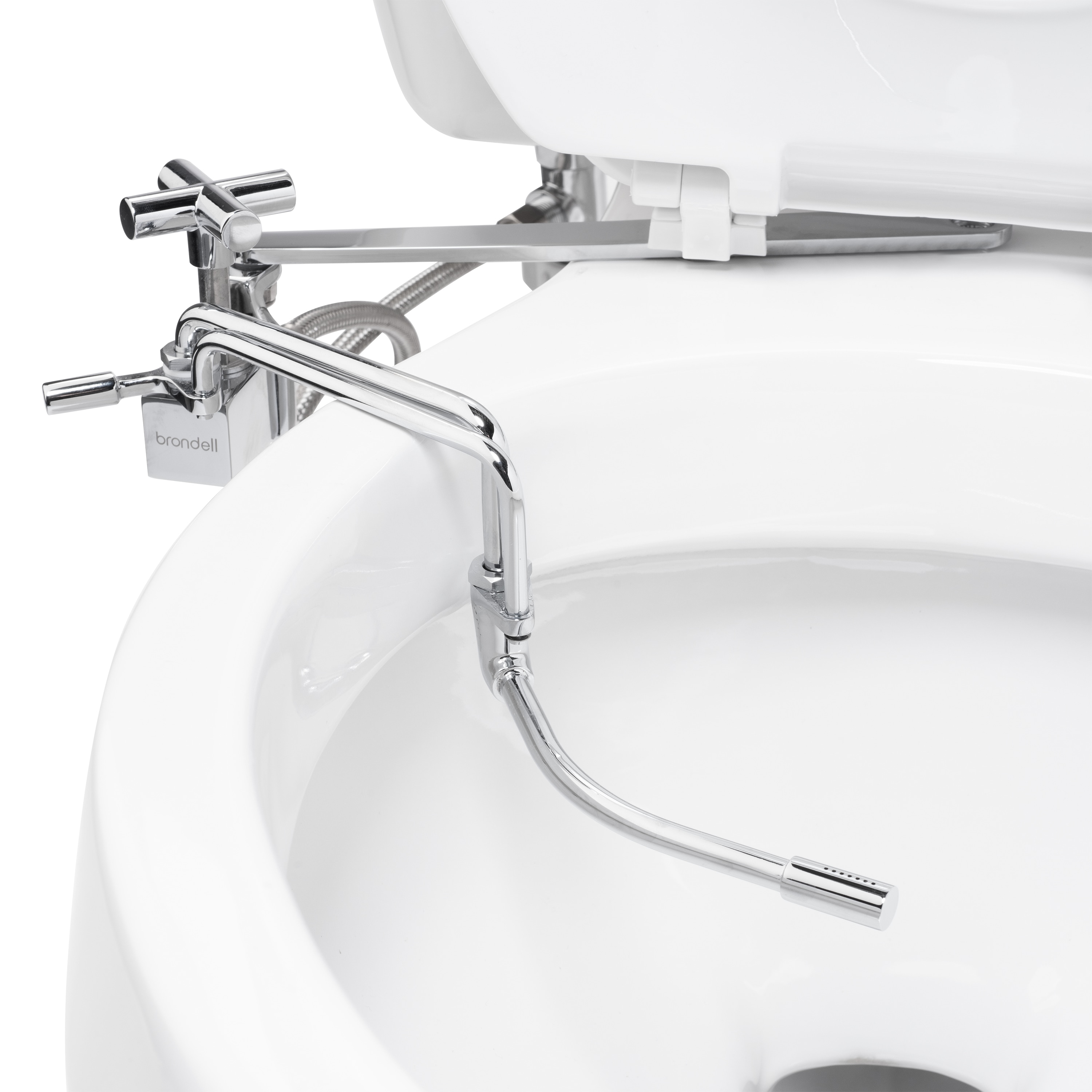 Brondell Side-Mounted Metal Attachable Bidet with Adjustable Spray Wand,  Ambient Temperature in the Bidet Attachments department at