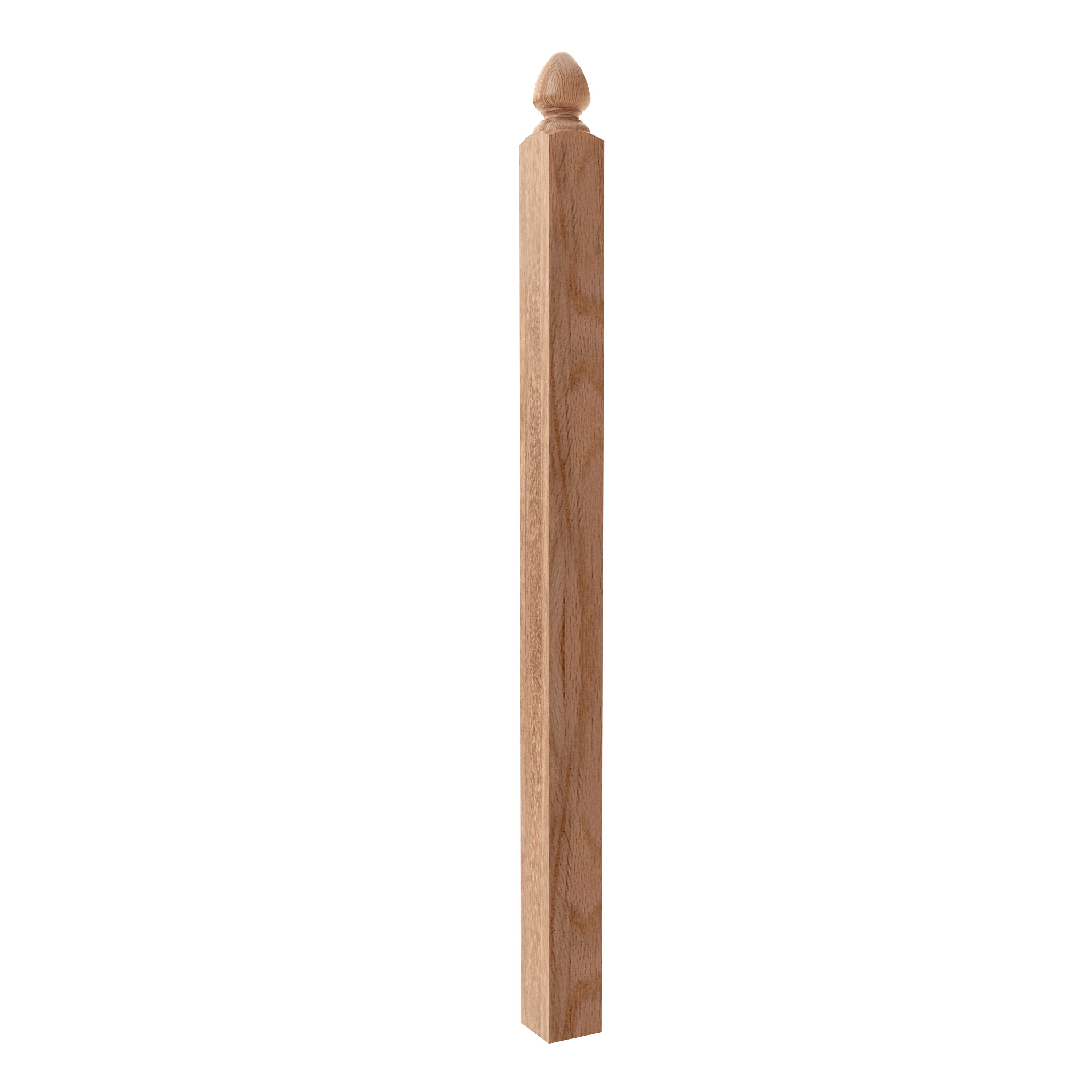 Crown Heritage Hampton 3.5-in x 56-in Unfinished Red oak Universal Stair Newel Post #4414005S