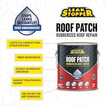 LEAK STOPPER 3.6-Quart Fibered Waterproofer Cement Roof Sealant LEAK STOPPER 3.6-Quart Fibered Waterproofer Cement Roof Sealant