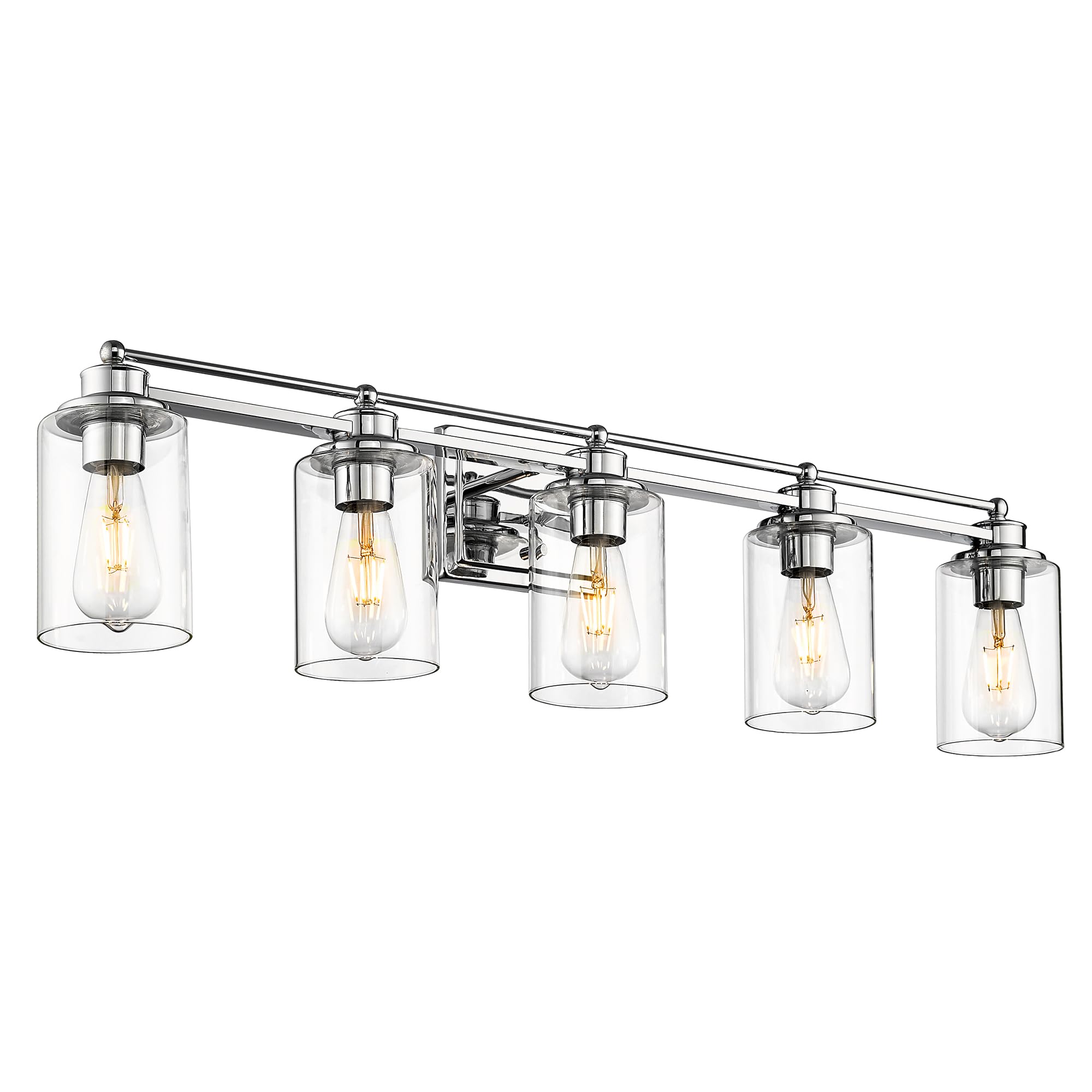 LTMATE LS5HLT63B-5W CH JAZAVA 37.4-in 5 -Light Chrome Farmhouse Vanity light