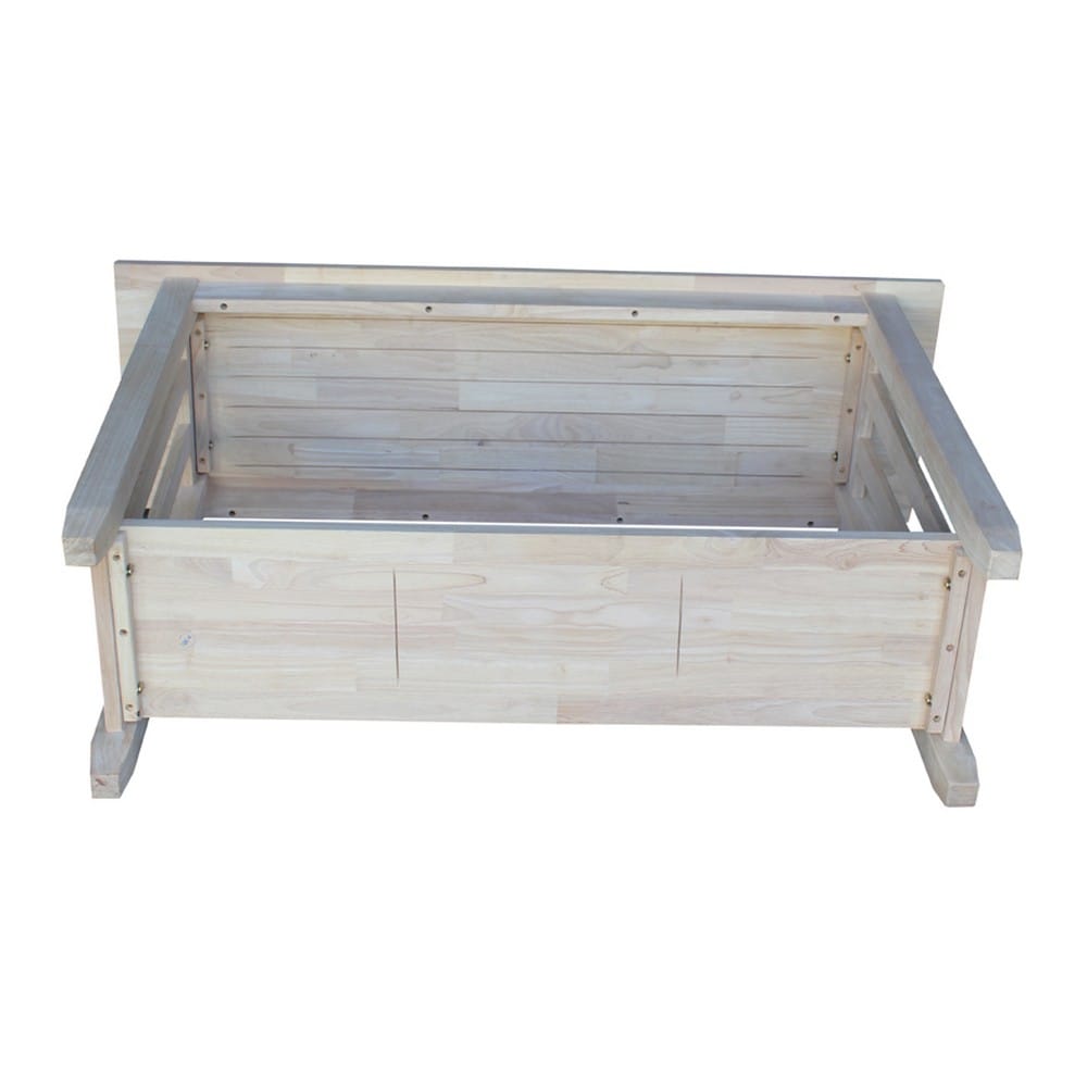 Mission Unfinished Wood Rectangular Console Table with Storage