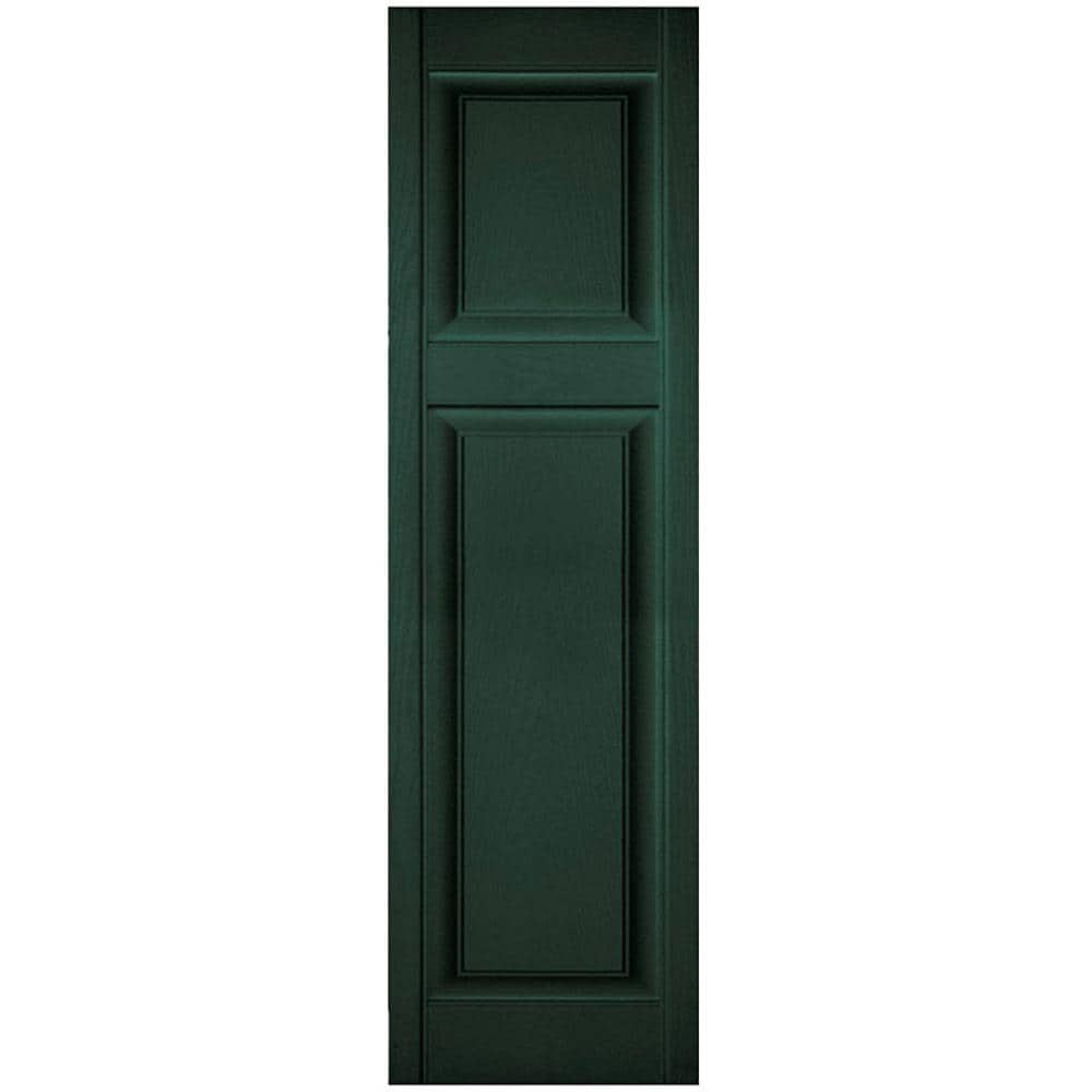 Ekena Millwork LP3C18X08400MG Lifetime Custom Offset Panel 18-in W x 84-in H Midnight Green Raised Panel Exterior Shutters (2-Pack)