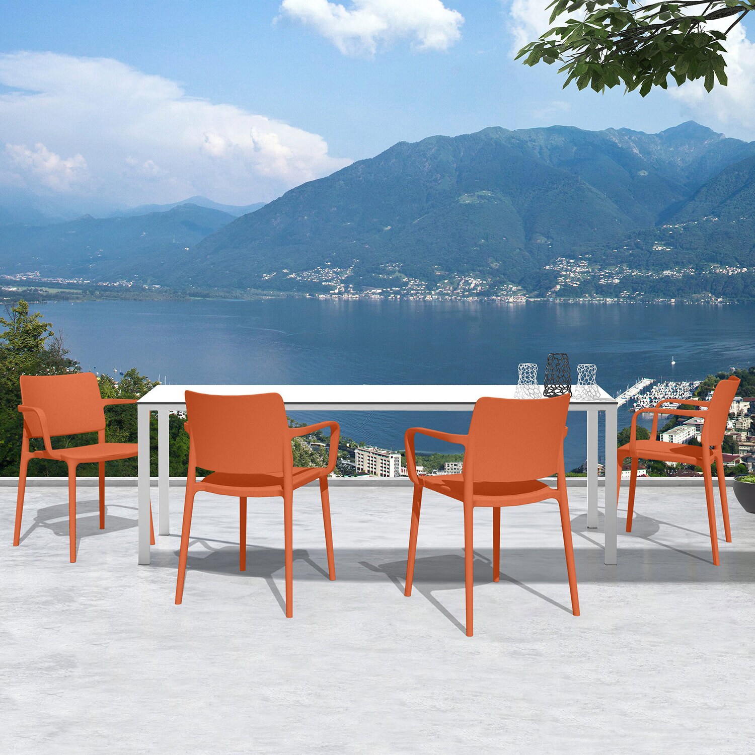 World Rug Gallery JK8050ORANGE2 Patio-Chairs - View #3