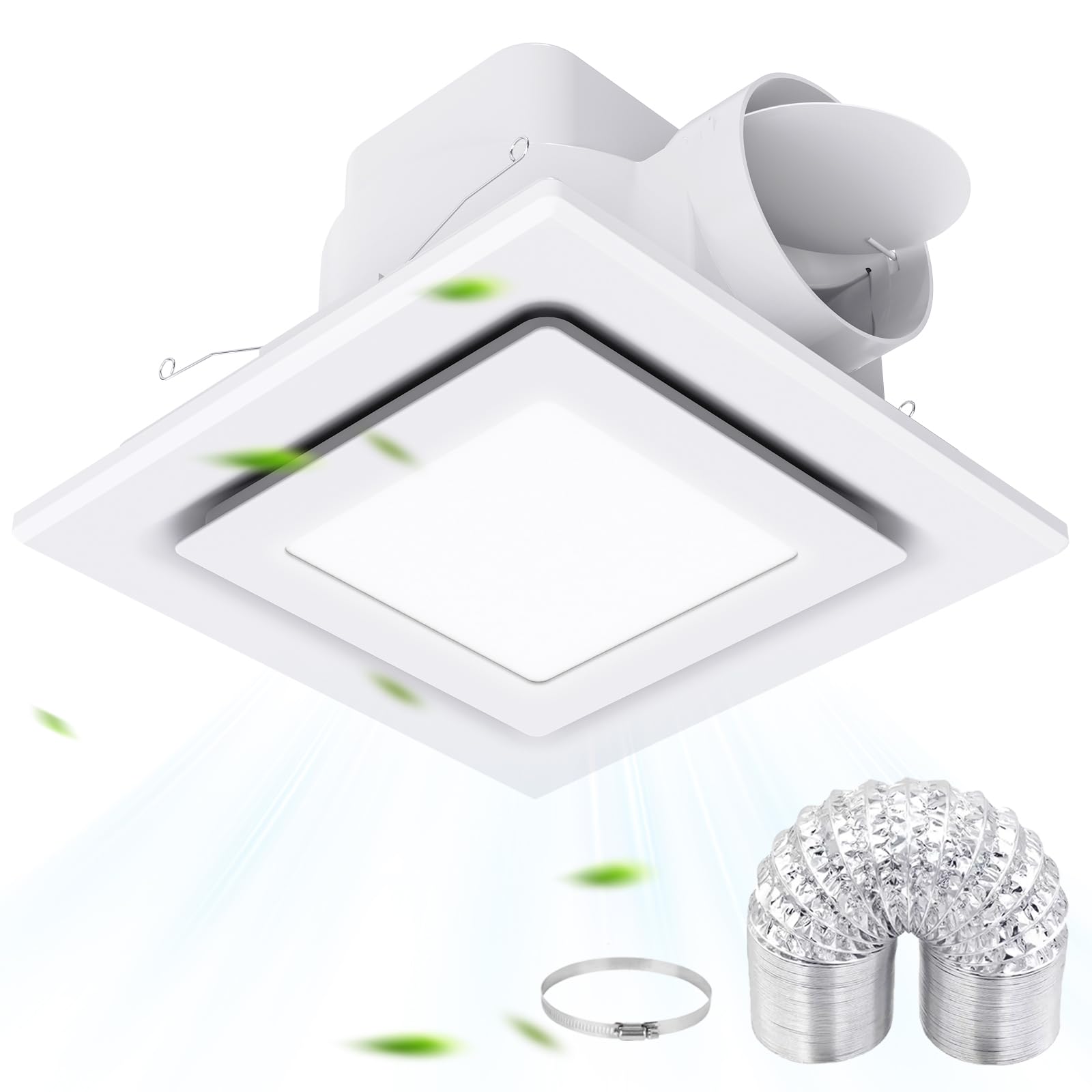AOIZGMY -  Bathroom Exhaust Fan with Light 10 Inch Panel Ceiling Ventilation Fan 112 CFM 1 Sone Q...
