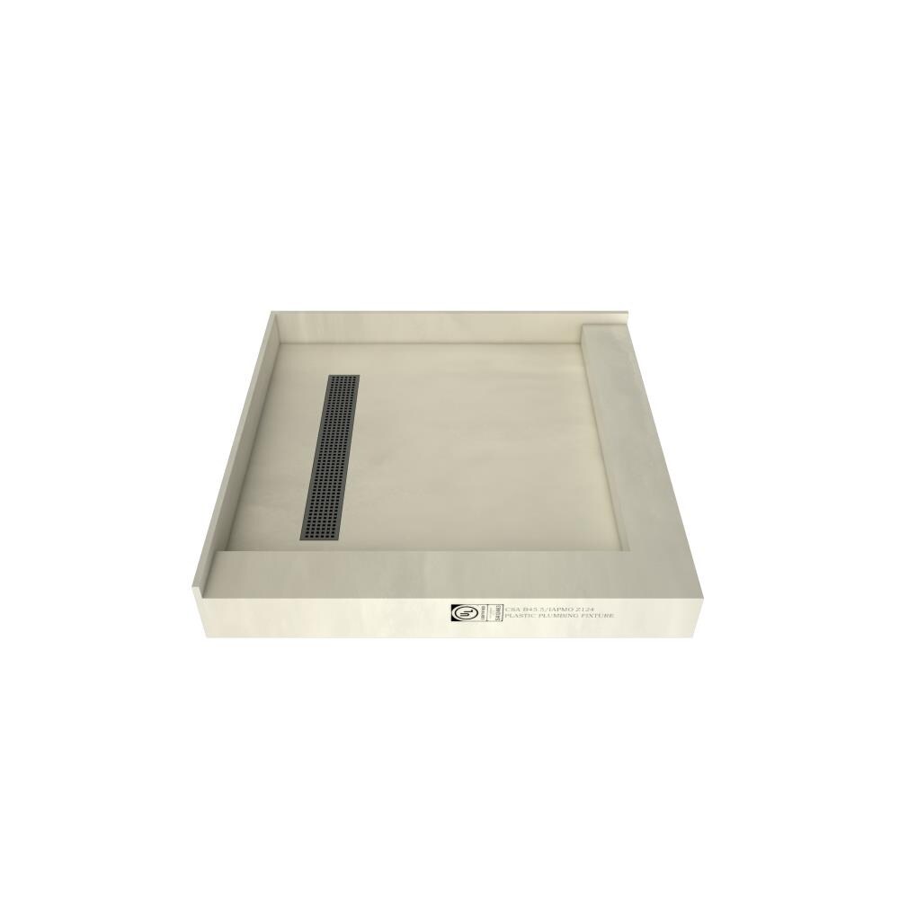 Tile Redi RT4242LDR-PVC-SQBN 42-in W x 42-in L x 5.75-in H Made For Tile Square Shower Pan Base (Left Drain)