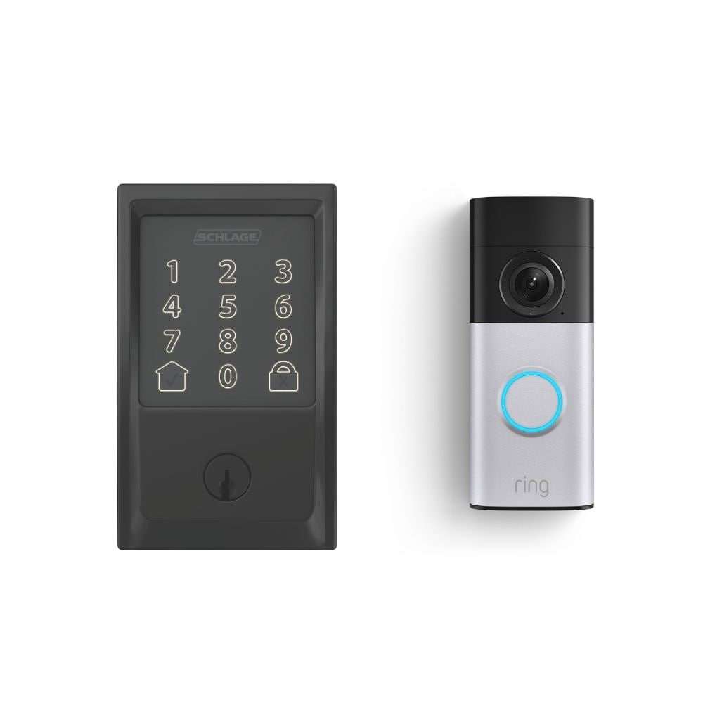 Schlage Encode Smart Deadbolt and Ring Wired Doorbell Plus, Smart Home Entryway Bundle