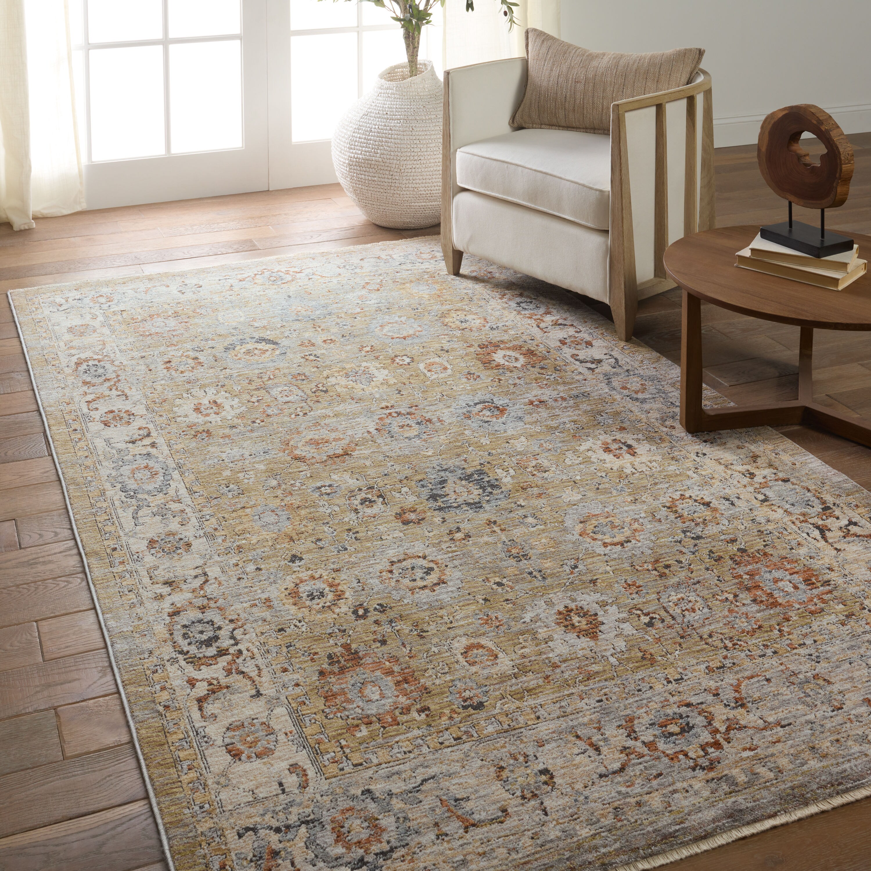 Jaipur Living BRG155160 4 x 6 (ft) Loomed Polyester Multicolor Rectangular Indoor Floral/Botanical Area rug