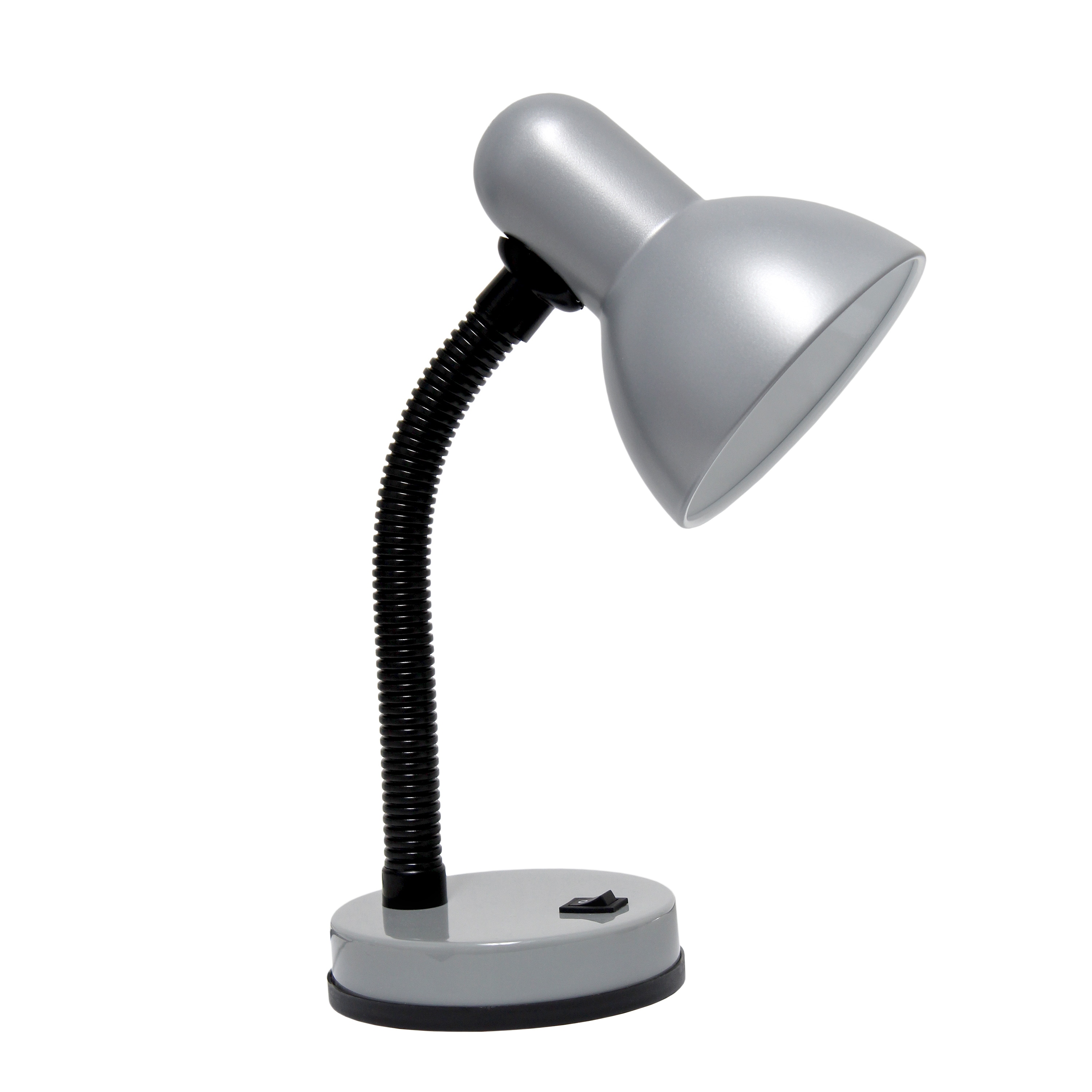 Creekwood Home CWD-1000-SL-LB Essentix 14.25-in Silver Standard Desk Lamp with Metal Shade