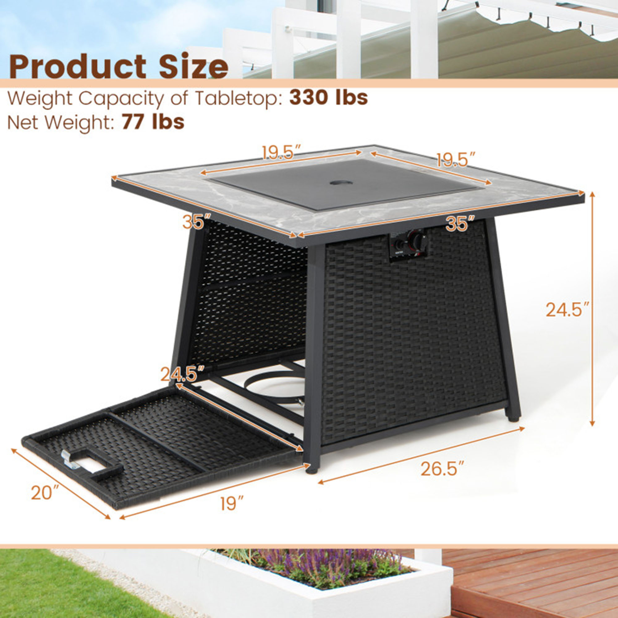 Clihome CL-NP10262DK Outdoor-Gas-Firepits - View #8