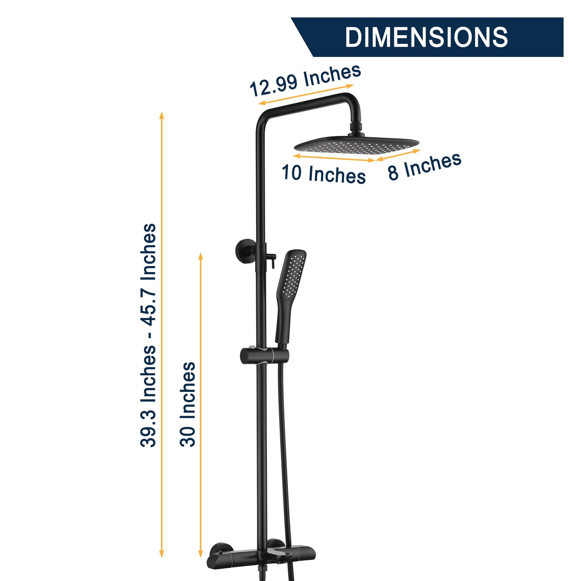 Mondawe MOEB112-12MB Showerhead-Bar-Panels - View #10