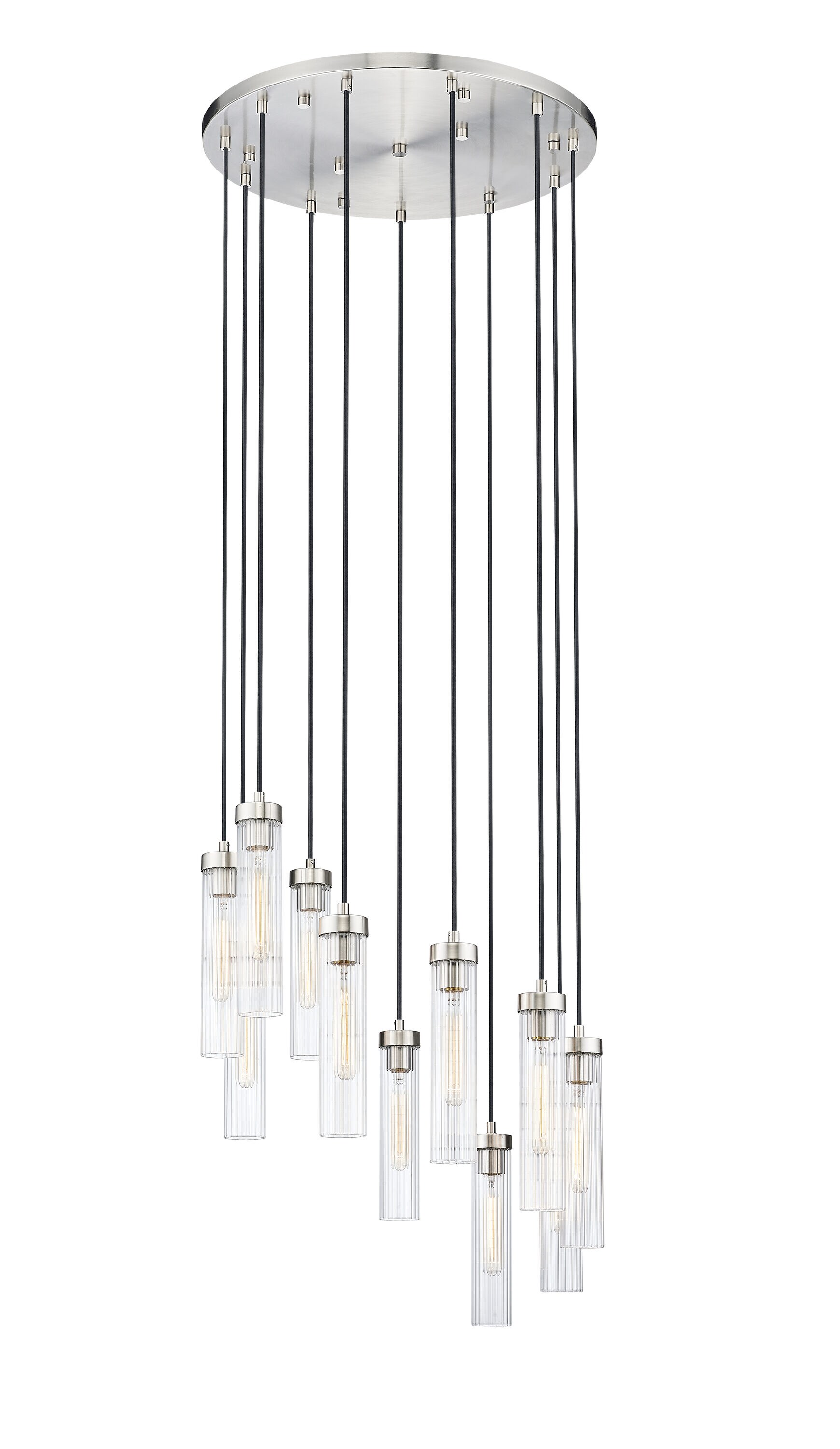 Z-Lite 740P-11R-BN Beau 11 -Light Brushed Nickel Transitional For Use in Bedrooms, Dining Rooms, Foyers, Kitchens, Living Rooms Chandelier