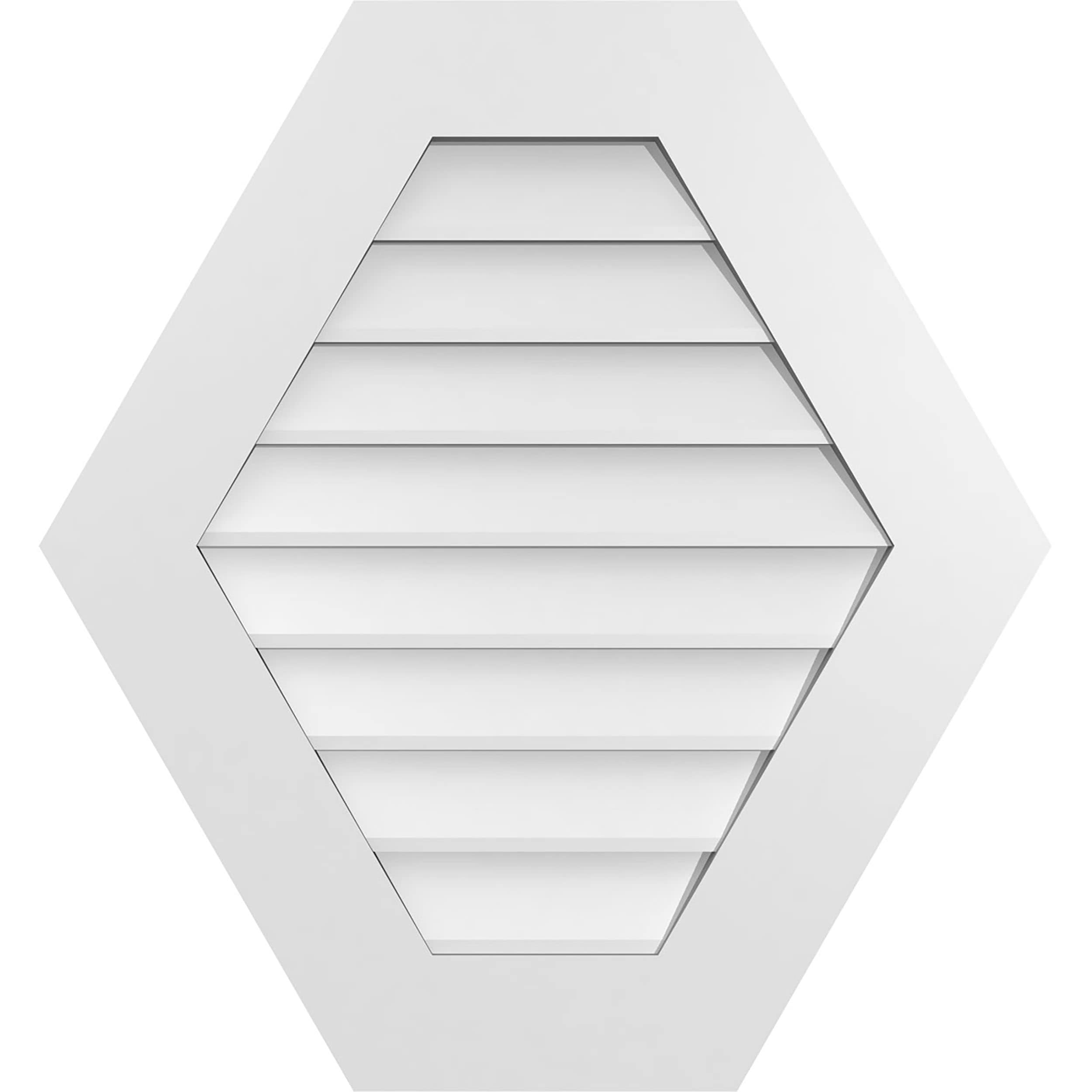 Ekena Millwork GVPHP26X2801SN 26-Inches x 28-Inches Off-white Peaked PVC Gable Louver Vent