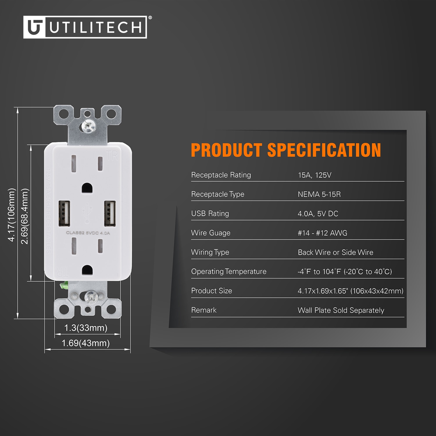 Utilitech R1615D40-WH6 receptacles - View #6