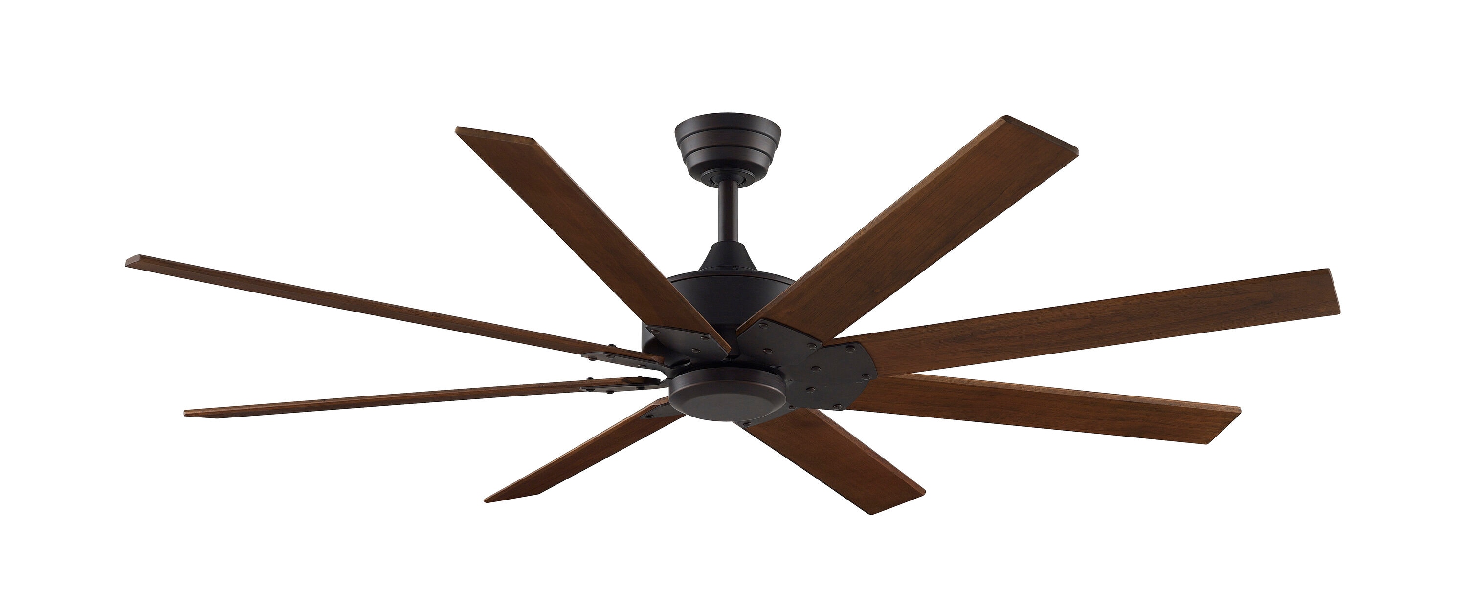 Levon Custom 64-in Dark Bronze Indoor/Outdoor Smart Ceiling Fan with Remote (8-Blade) Walnut | - Fanimation FPD7912BDZ-64DWA