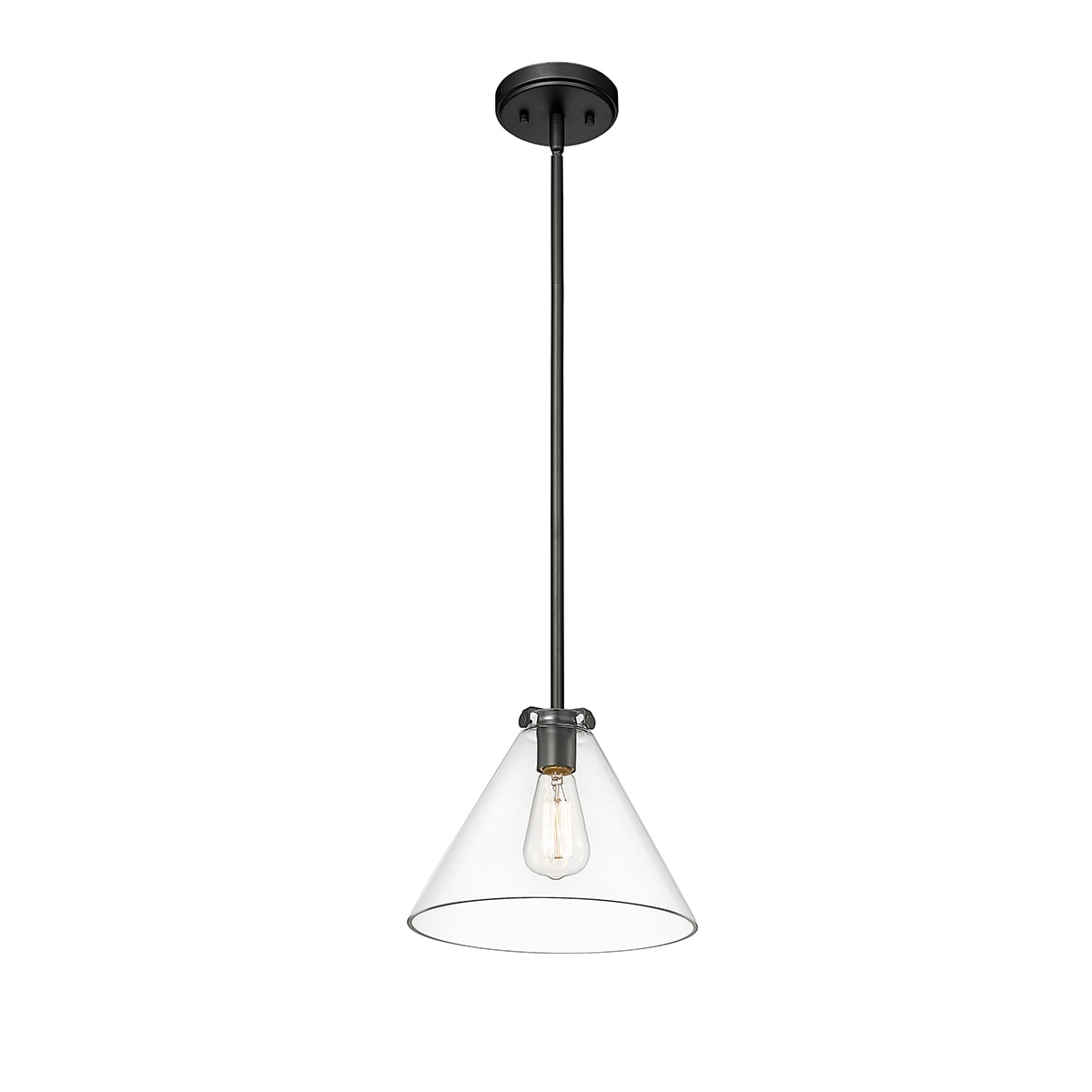 Matte Black Glass 11" Pendant Light