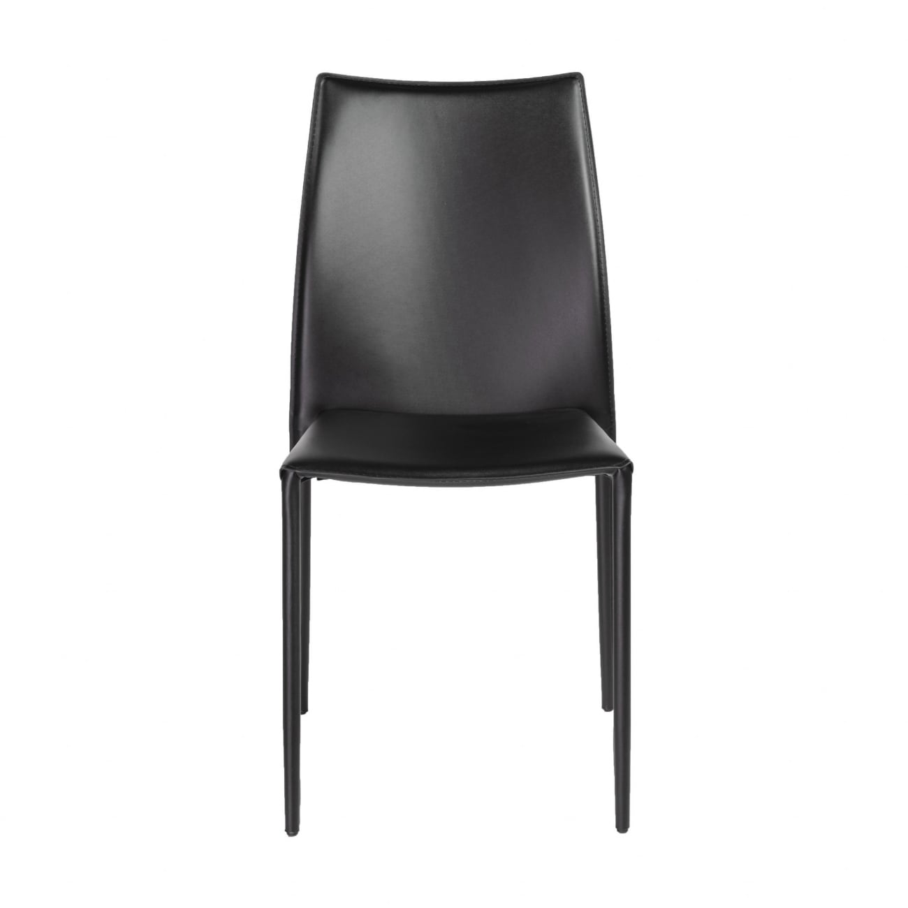HomeRoots 4000400654 Set of 2 Contemporary/Modern Faux Leather Upholstered Dining Side Chair (Metal Frame)